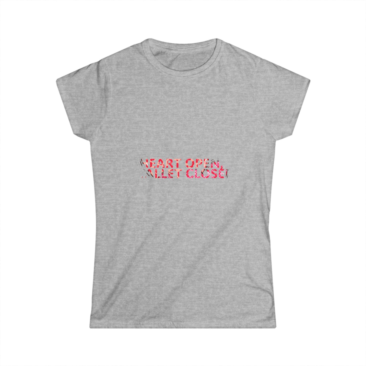 Heart Open Wallet Closed Women's Softstyle Tee - Cute Casual Shirt for Everyday Wear