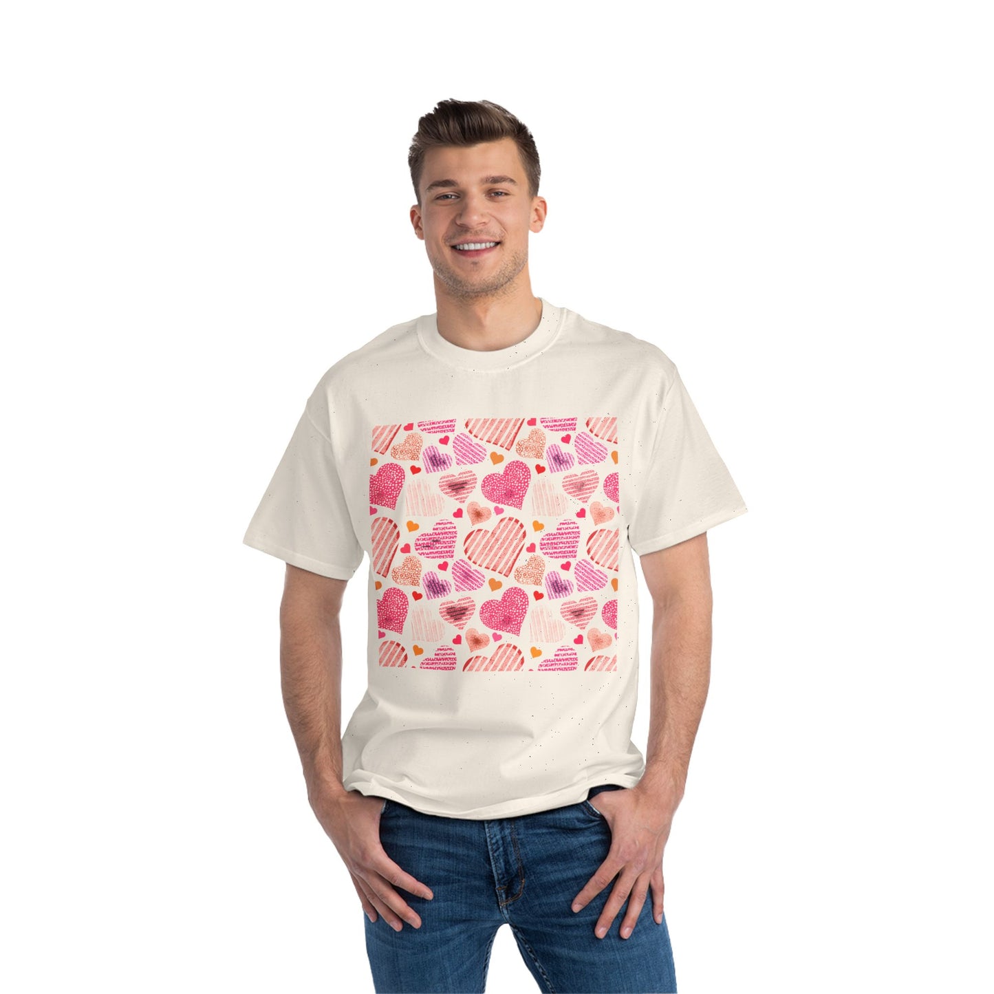 Cute Heart Pattern Short-Sleeve T-Shirt