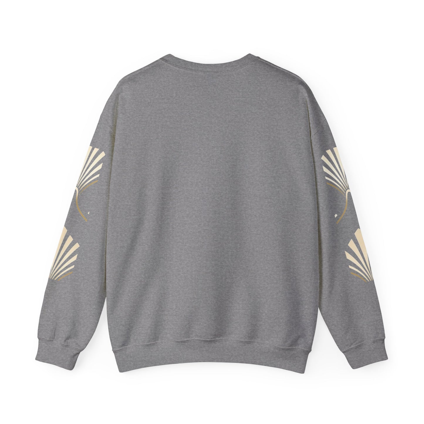 Elegant Gold Fan Pattern Crewneck Sweatshirt