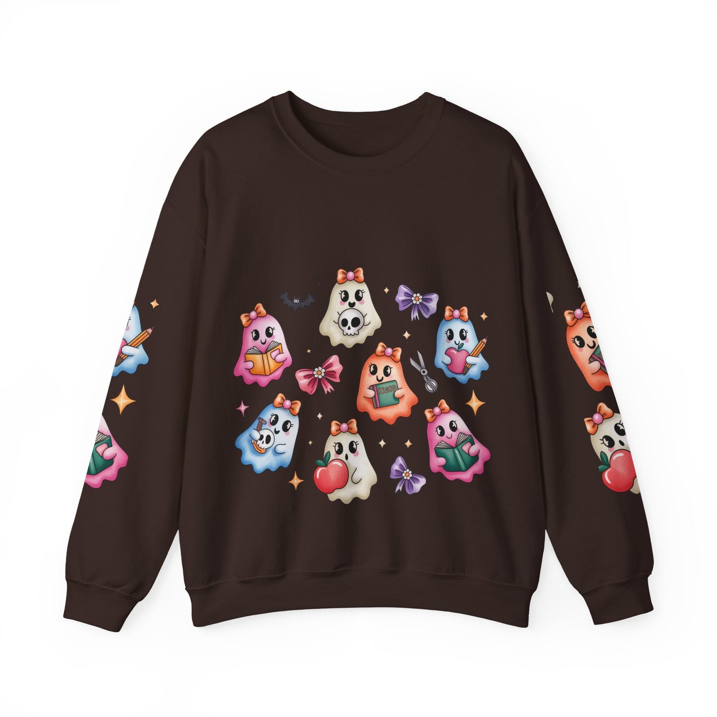 Cute Ghosts Women Crewneck Sweatshirt, Cozy Halloween Apparel, Spooky Season Outfit, Gift for Ghost Lovers, Funny Sweatshirt for Fall