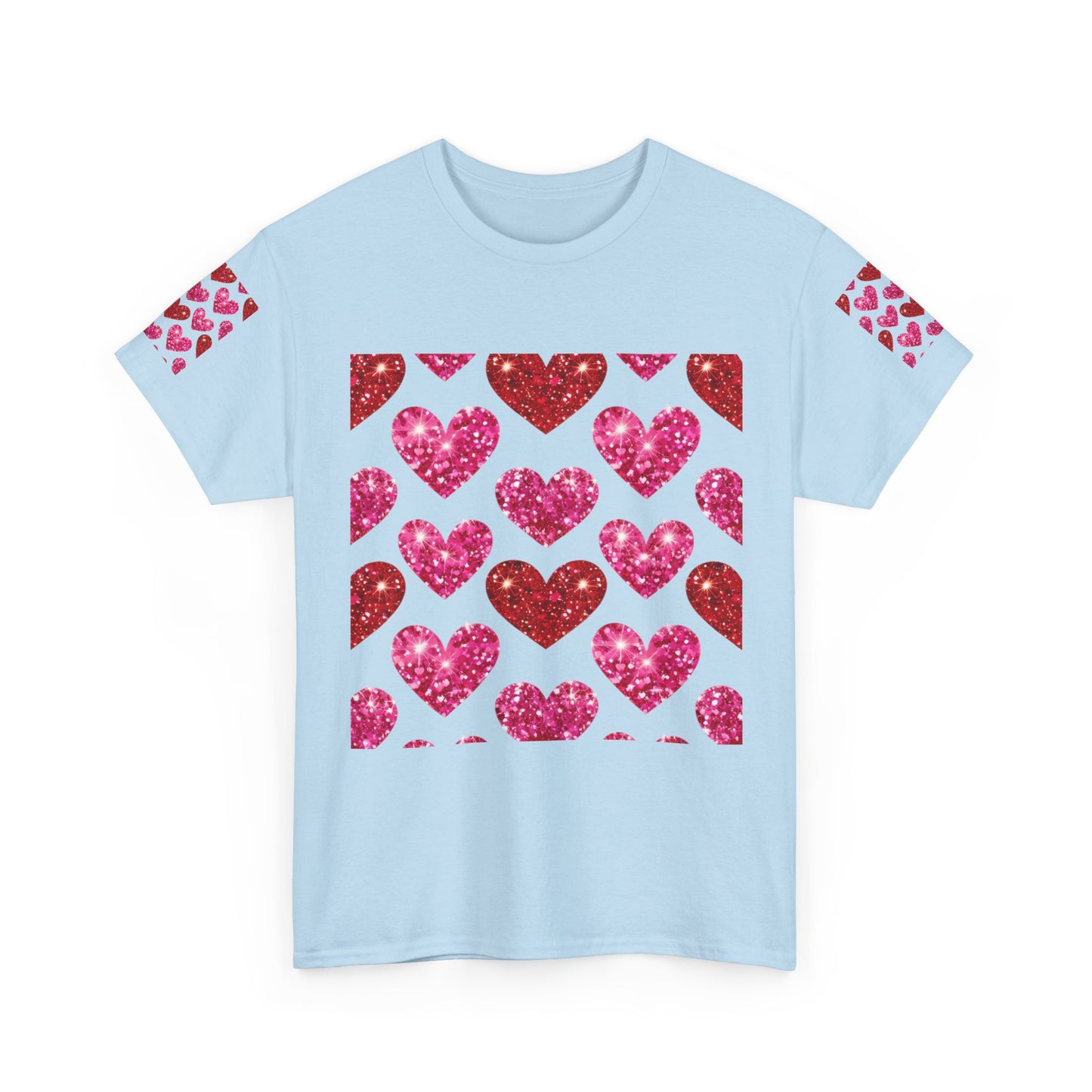 Sparkling Hearts Cotton Tee - Perfect for Valentine's Day & Love Celebrations