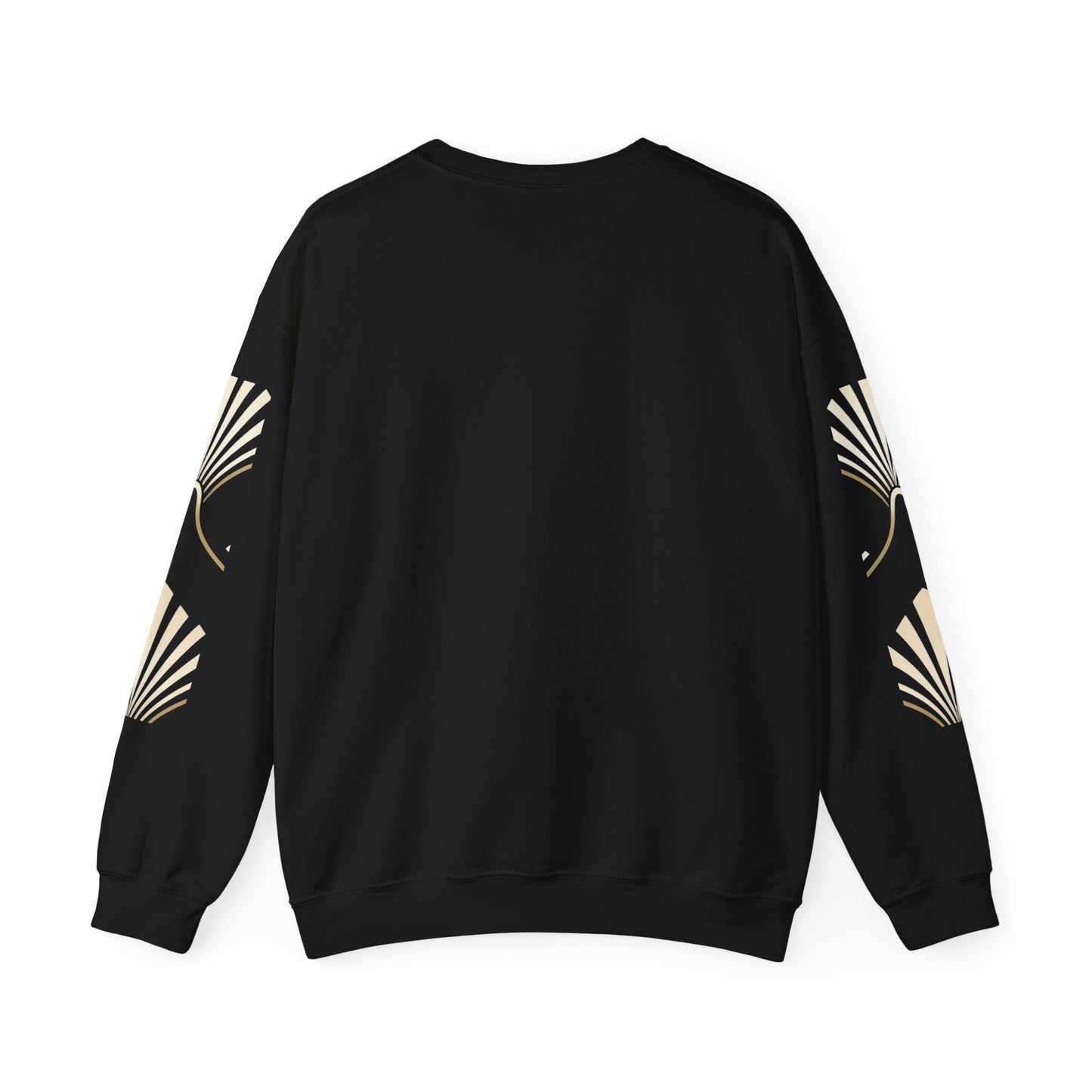 Elegant Gold Fan Pattern Crewneck Sweatshirt
