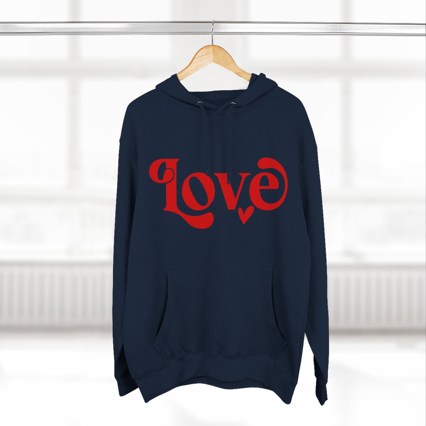 Sudadera con capucha de polar de tres paneles con gráfico Love