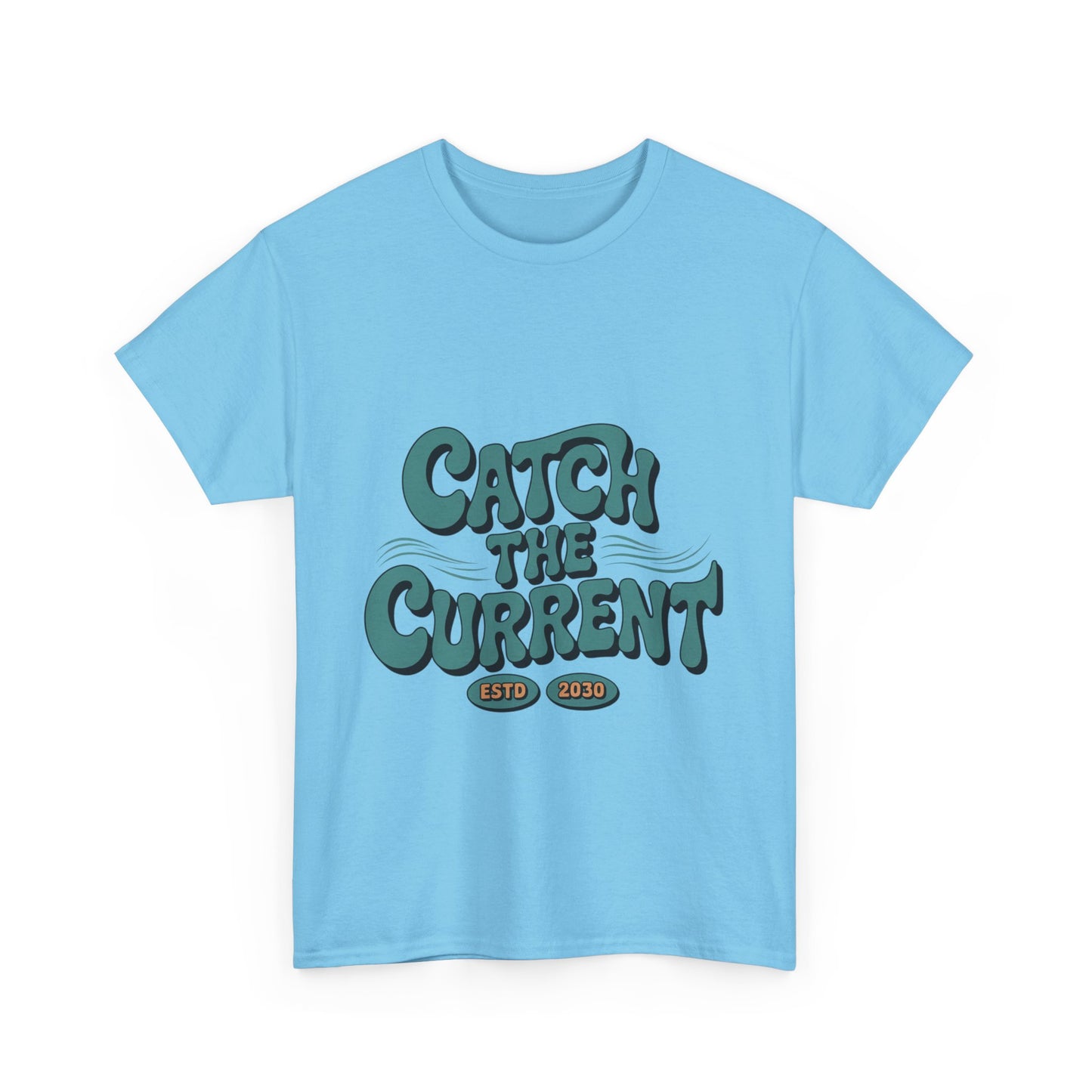 Catch the Current Tee, Relaxed Cotton T-Shirt, Beach Vibe Top, Casual Wear, Perfect Gift for Surfers, Summer Fun