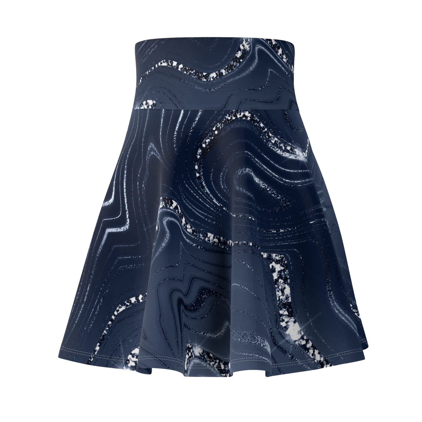 Elegant Marble Print Women's Skater Skirt for Casual & Party Wear