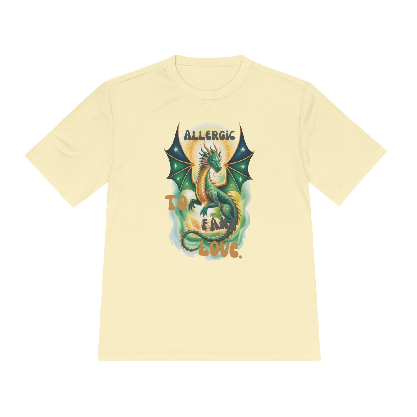 Dragon Allergy Moisture Wicking Tee, Funny T-Shirt for Allergy Awareness, Gift for Dragon Lovers, Fitness Wear, Unique Humor Tee