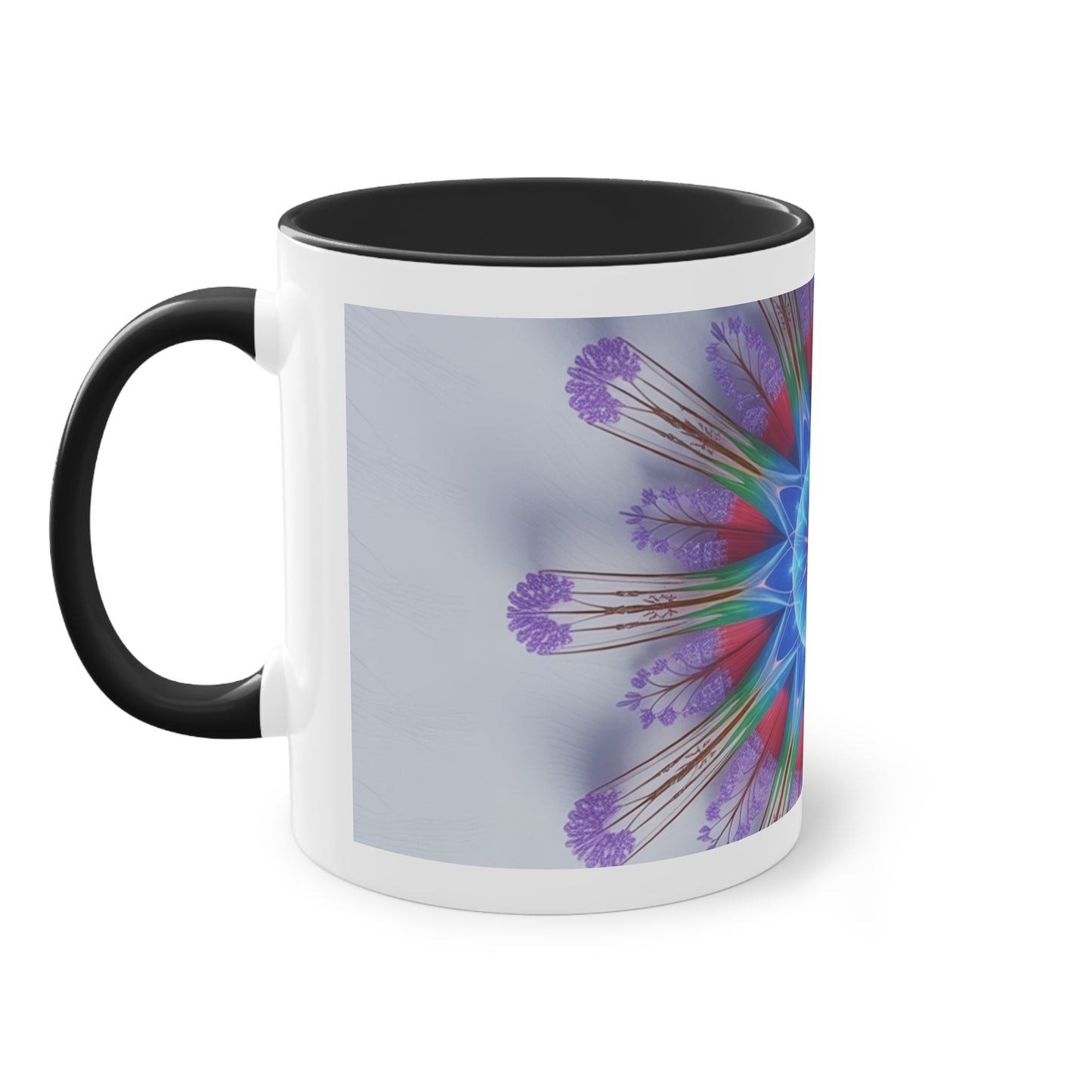 Kaleidoscope Two-Tone Coffee Mug - Vibrant Art Mug for Home & Office, Unique Gift for Coffee Lovers, Decorative Drinkware