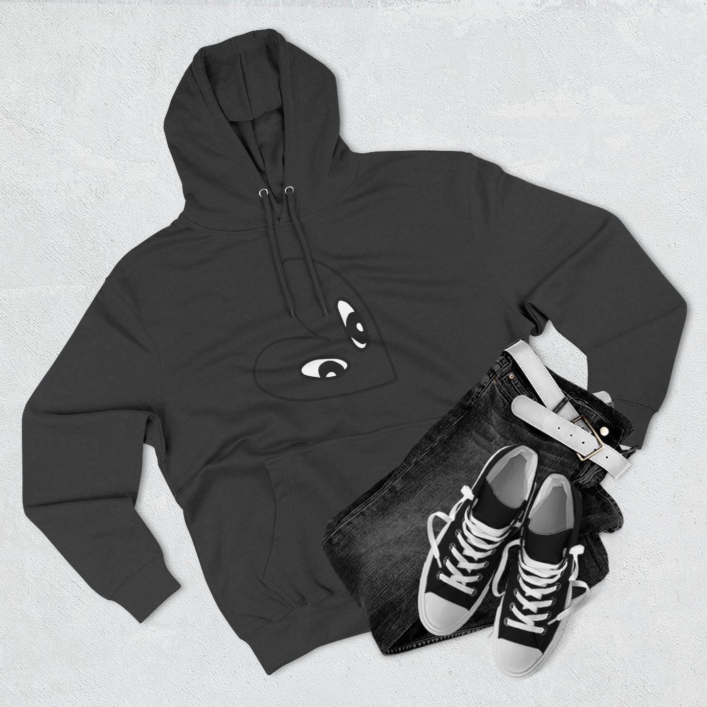 Sudadera con capucha de polar de tres paneles con gráfico Love