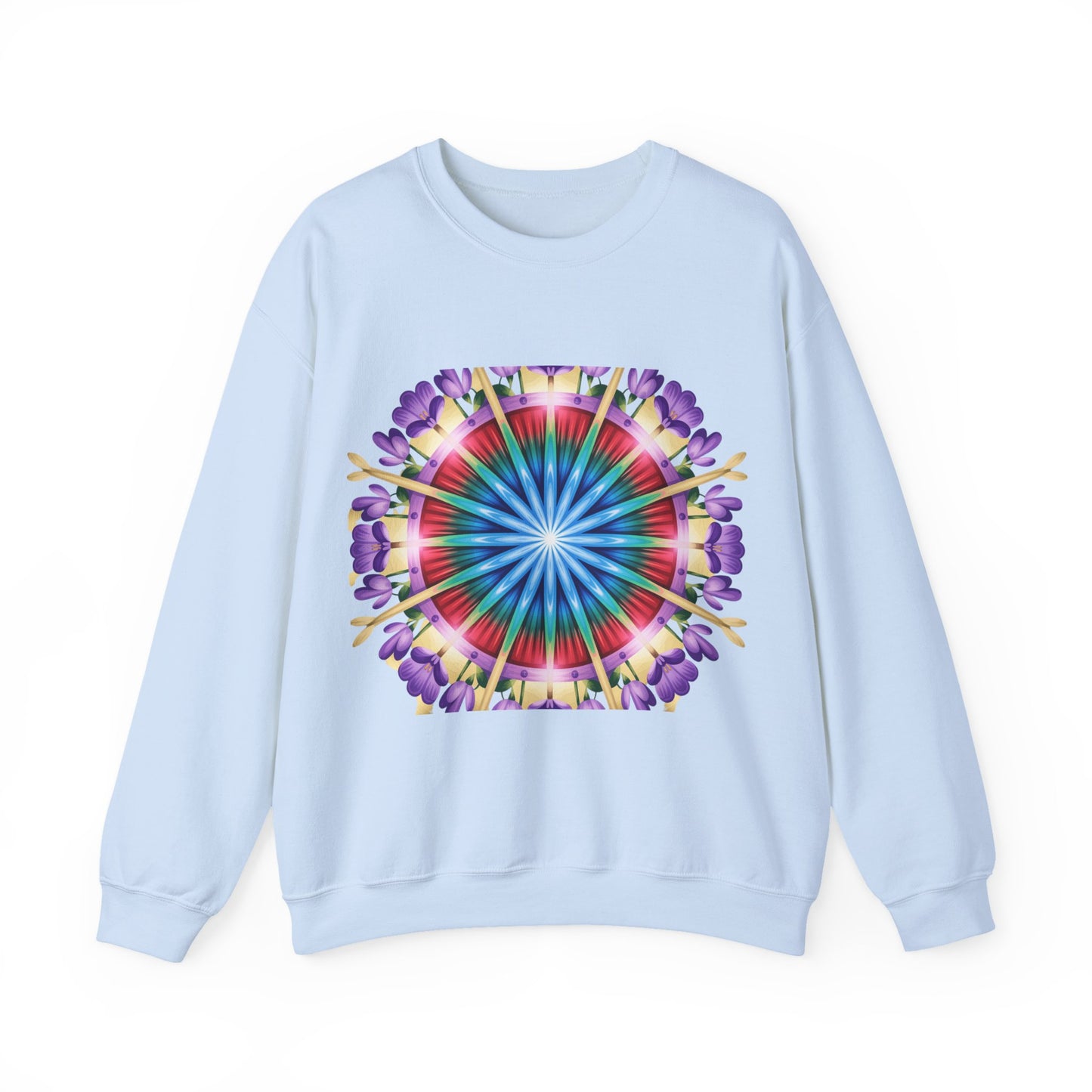 Vibrant Floral Mandala Crewneck Sweatshirt | Cozy Apparel, Stylish Gift, Casual Wear, Everyday Comfort, Botanical Design