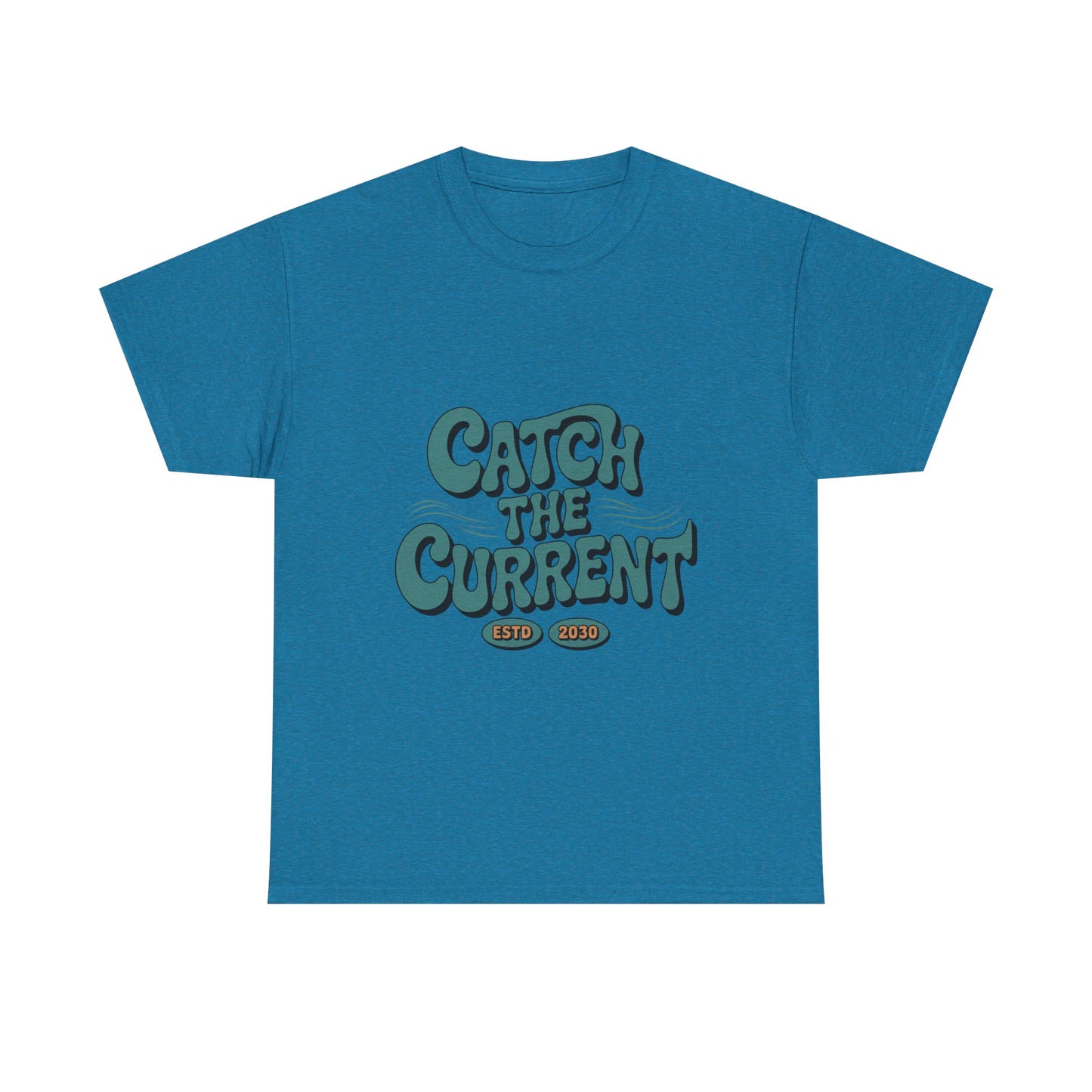 Catch the Current Tee, Relaxed Cotton T-Shirt, Beach Vibe Top, Casual Wear, Perfect Gift for Surfers, Summer Fun
