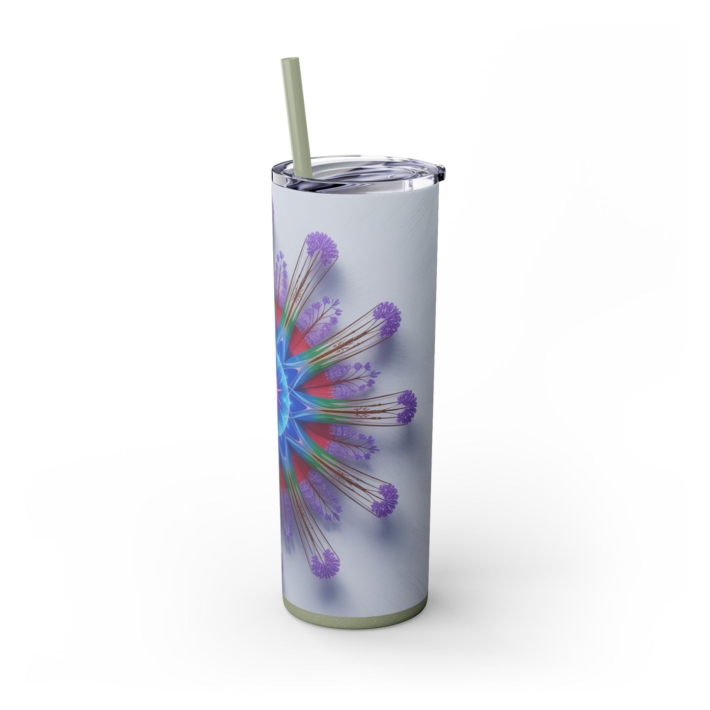 Vibrant Floral Skinny Tumbler with Straw, Flower Pattern Drink Cup, Eco-Friendly Travel Mug, Perfect for Summer Parties, Gifts for Her