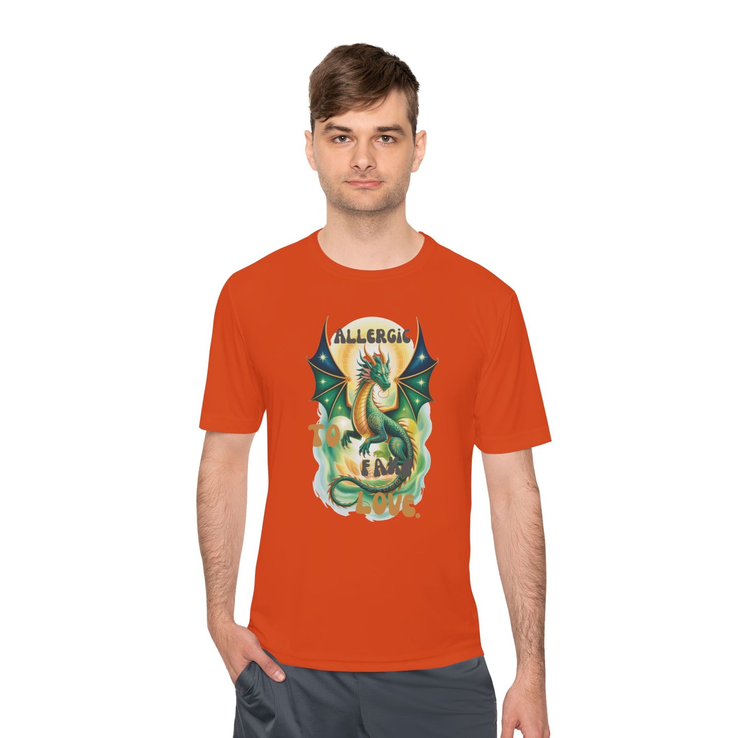 Dragon Allergy Moisture Wicking Tee, Funny T-Shirt for Allergy Awareness, Gift for Dragon Lovers, Fitness Wear, Unique Humor Tee