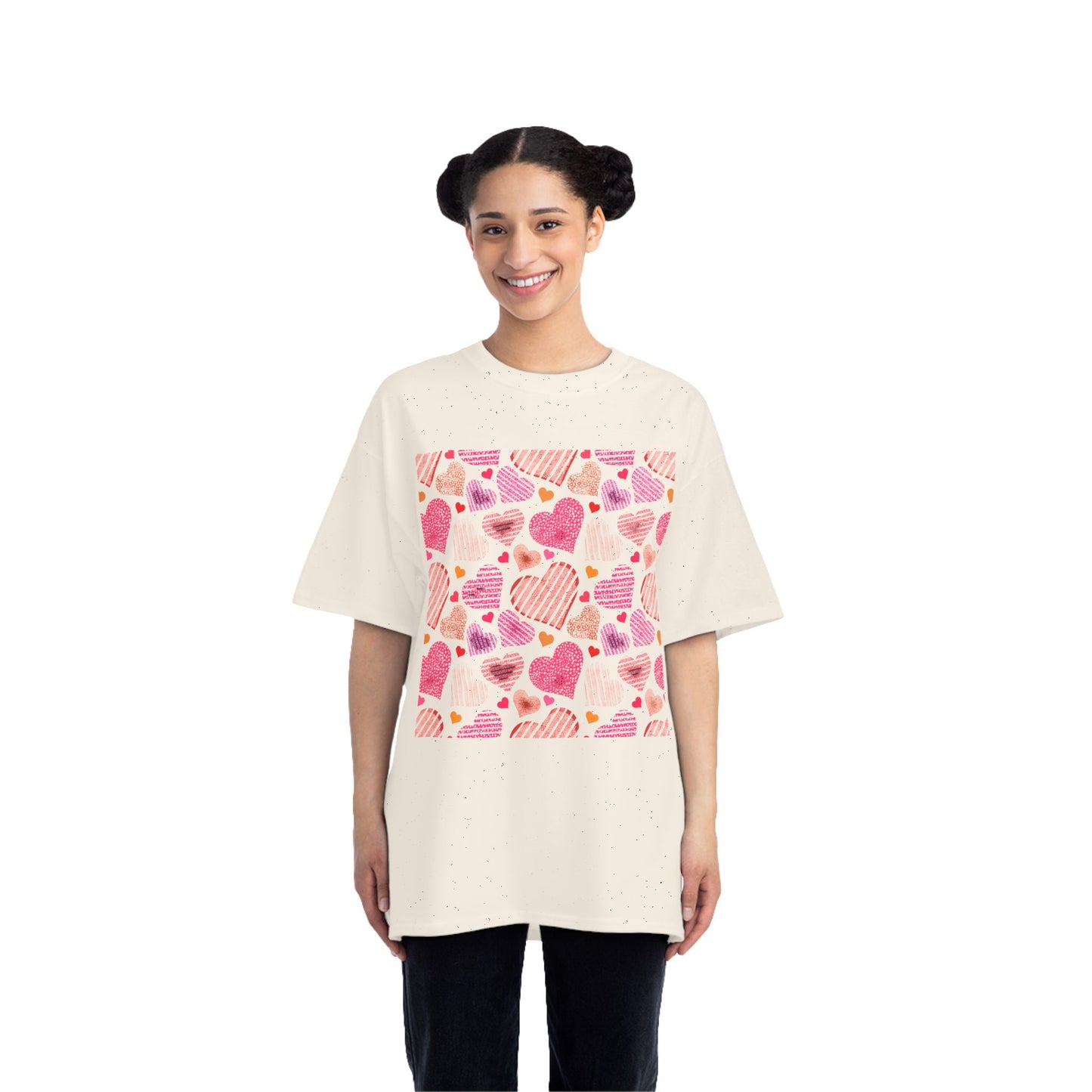 Cute Heart Pattern Short-Sleeve T-Shirt