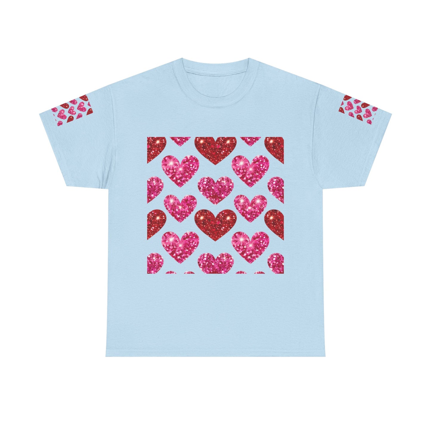 Sparkling Hearts Cotton Tee - Perfect for Valentine's Day & Love Celebrations