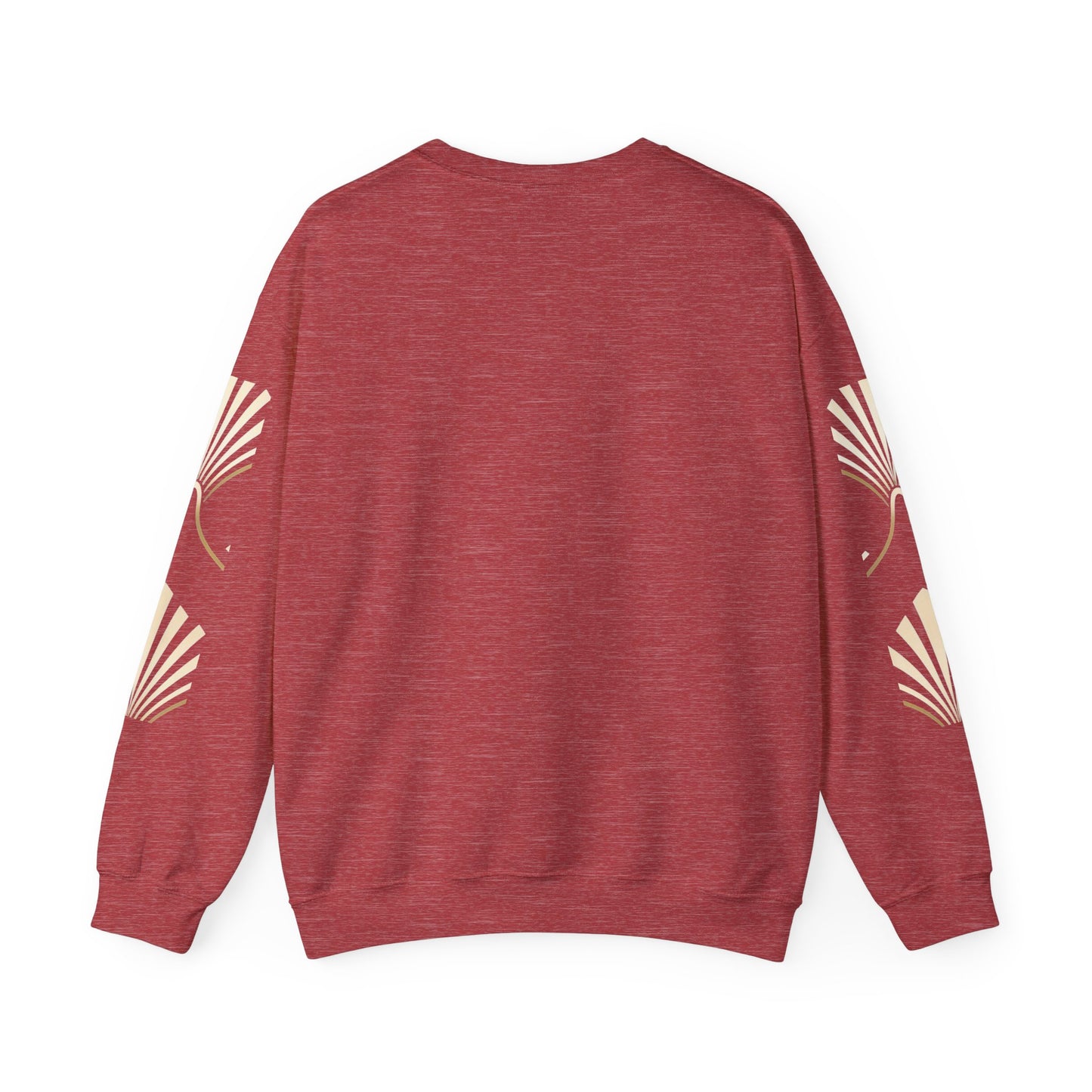 Elegant Gold Fan Pattern Crewneck Sweatshirt