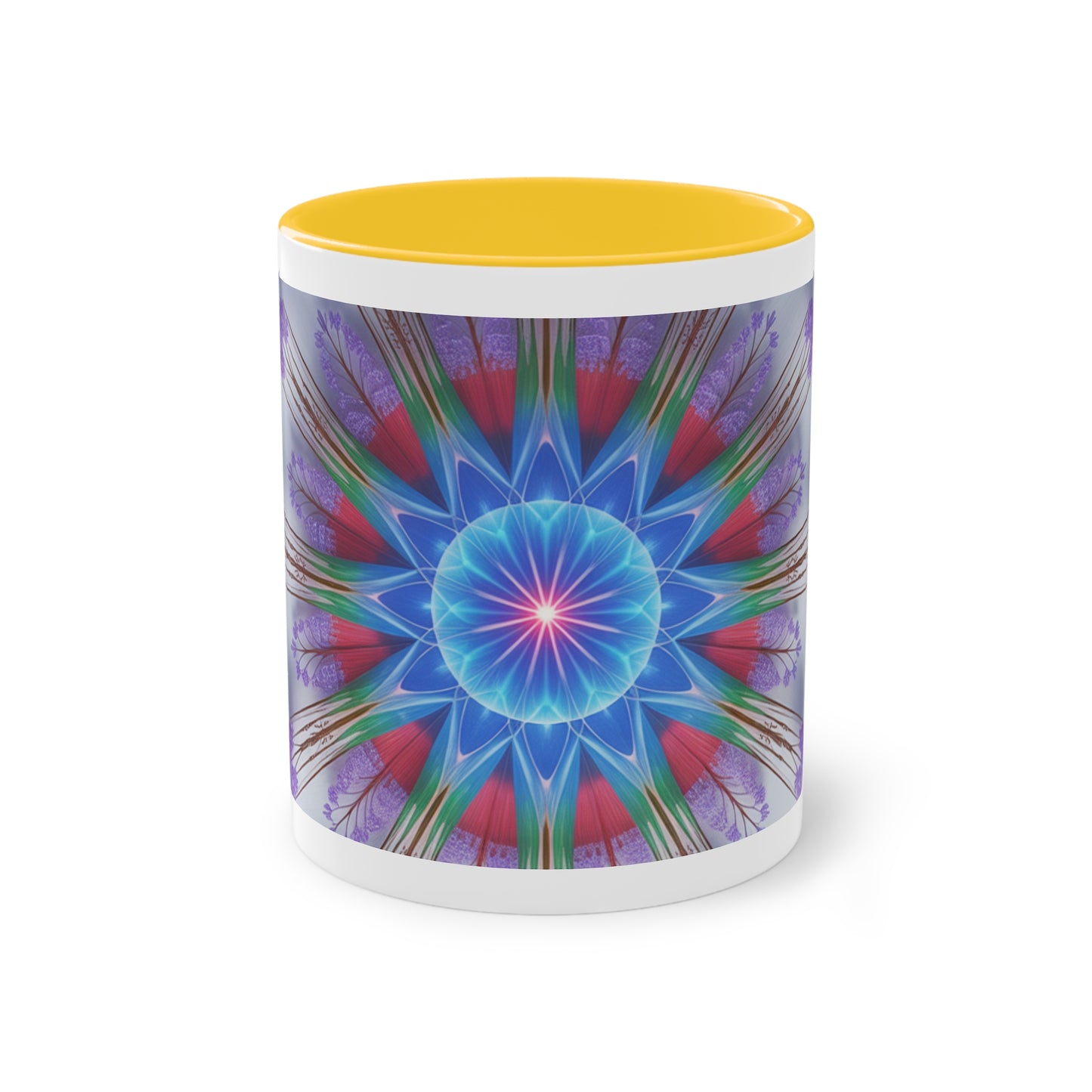 Kaleidoscope Two-Tone Coffee Mug - Vibrant Art Mug for Home & Office, Unique Gift for Coffee Lovers, Decorative Drinkware