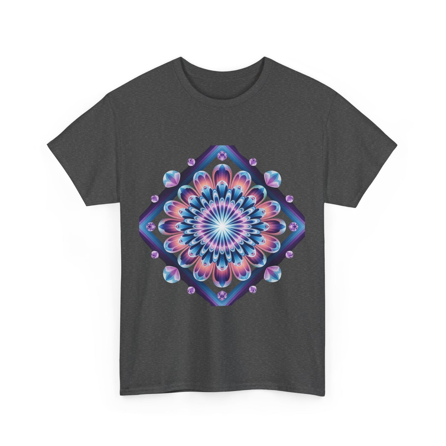 Vibrant Mandala Tee - Heavy Cotton Shirt, Bohemian Style Top, Casual Wear, Gift for Her, Festival Fashion, Summer Style