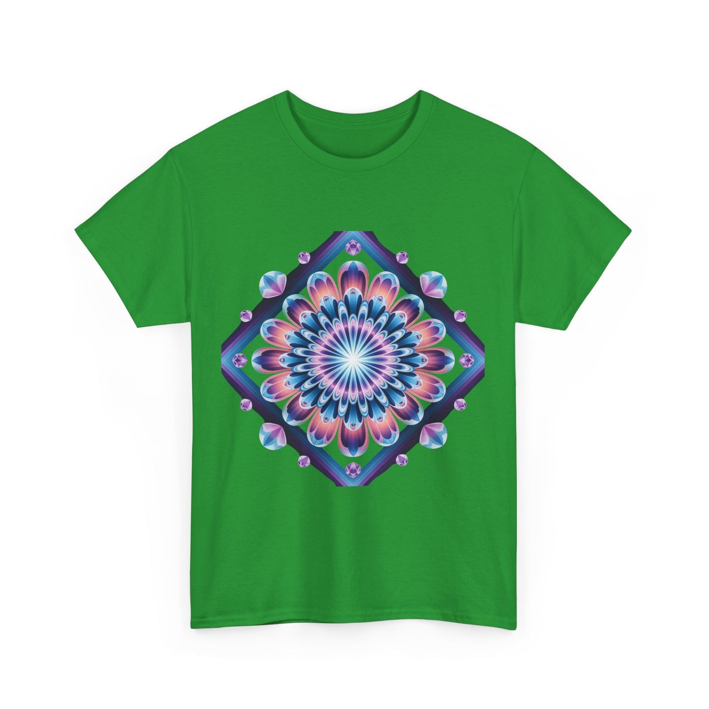 Vibrant Mandala Tee - Heavy Cotton Shirt, Bohemian Style Top, Casual Wear, Gift for Her, Festival Fashion, Summer Style
