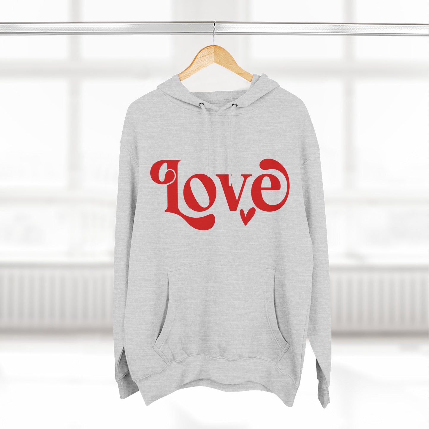 Sudadera con capucha de polar de tres paneles con gráfico Love