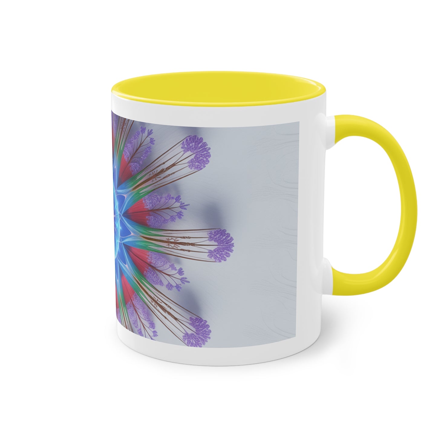 Kaleidoscope Two-Tone Coffee Mug - Vibrant Art Mug for Home & Office, Unique Gift for Coffee Lovers, Decorative Drinkware