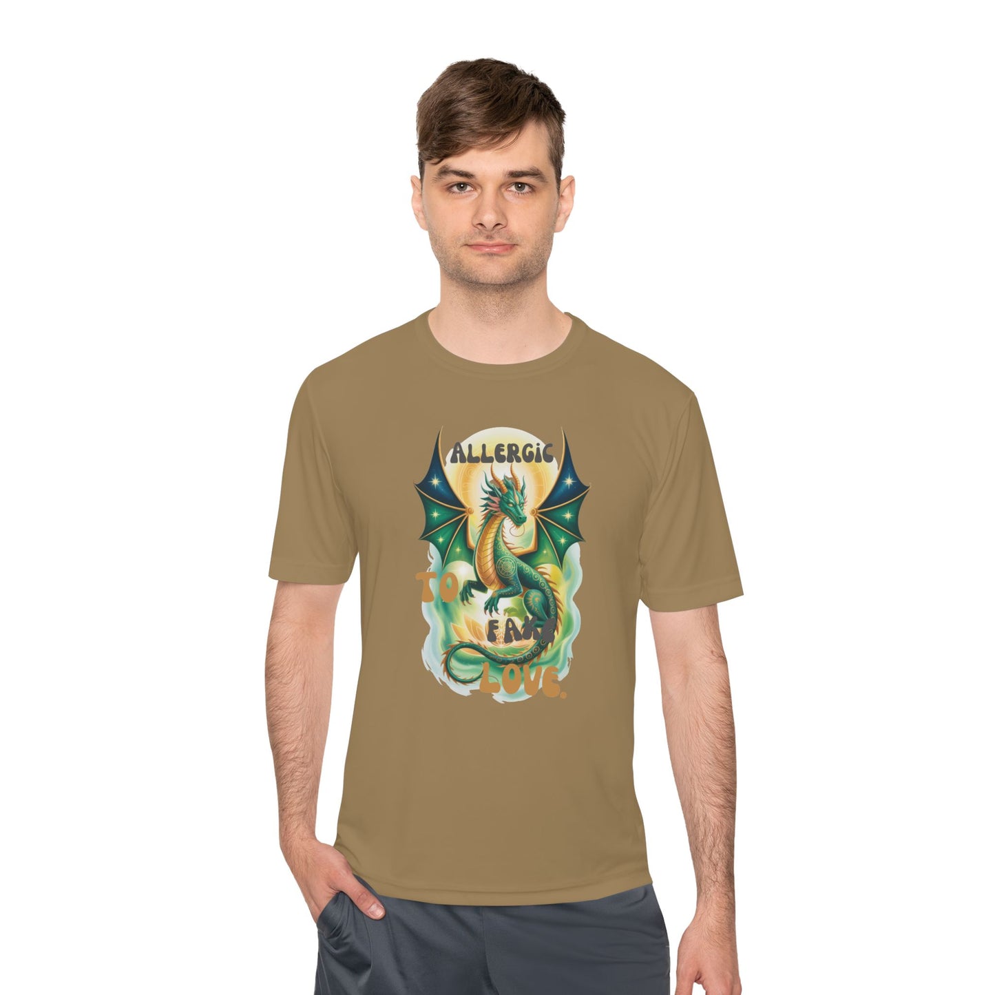 Dragon Allergy Moisture Wicking Tee, Funny T-Shirt for Allergy Awareness, Gift for Dragon Lovers, Fitness Wear, Unique Humor Tee