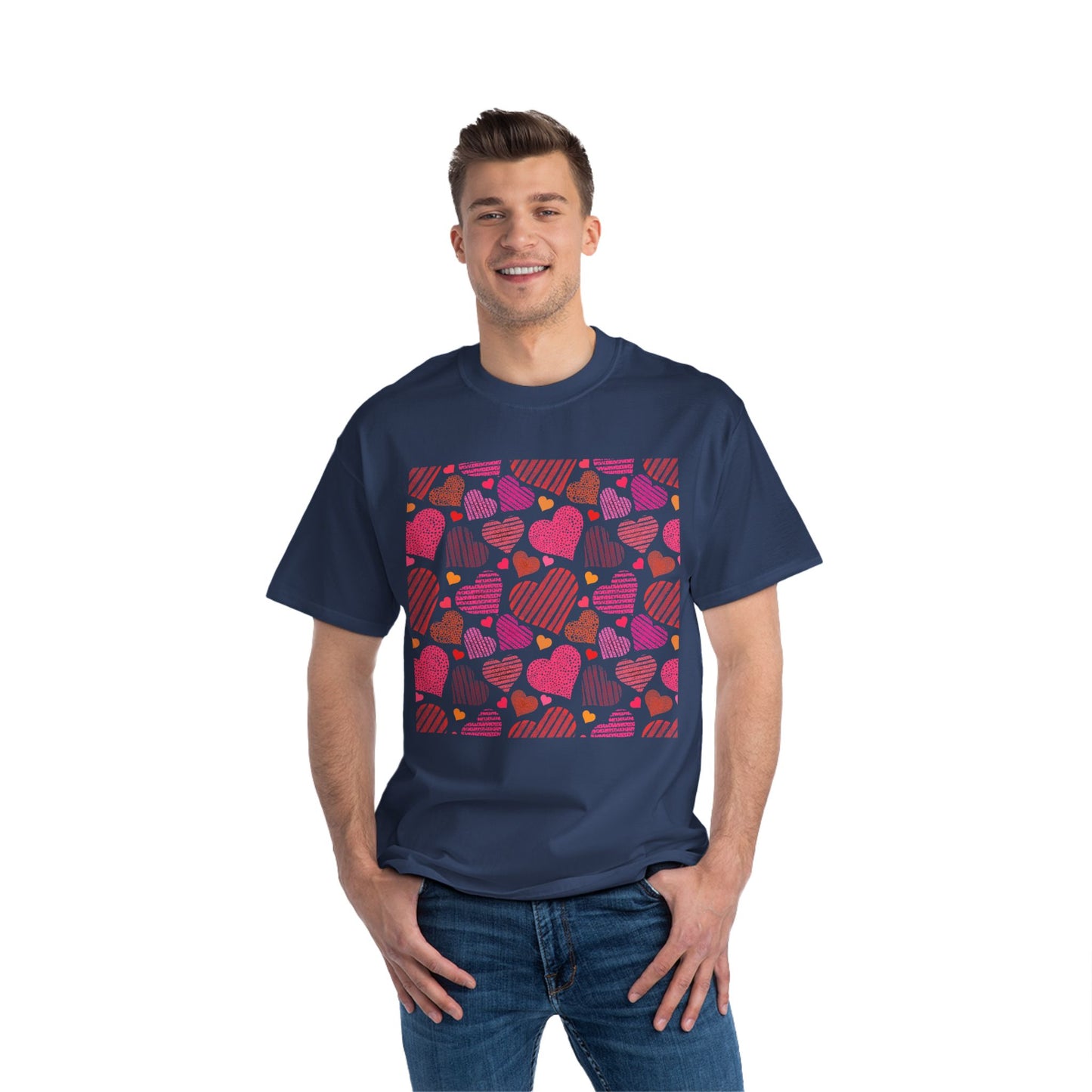 Cute Heart Pattern Short-Sleeve T-Shirt
