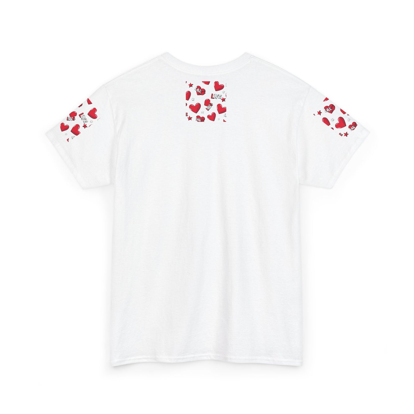 Romantic Love Heart Heavy Cotton Tee - Perfect for Everyday Wear