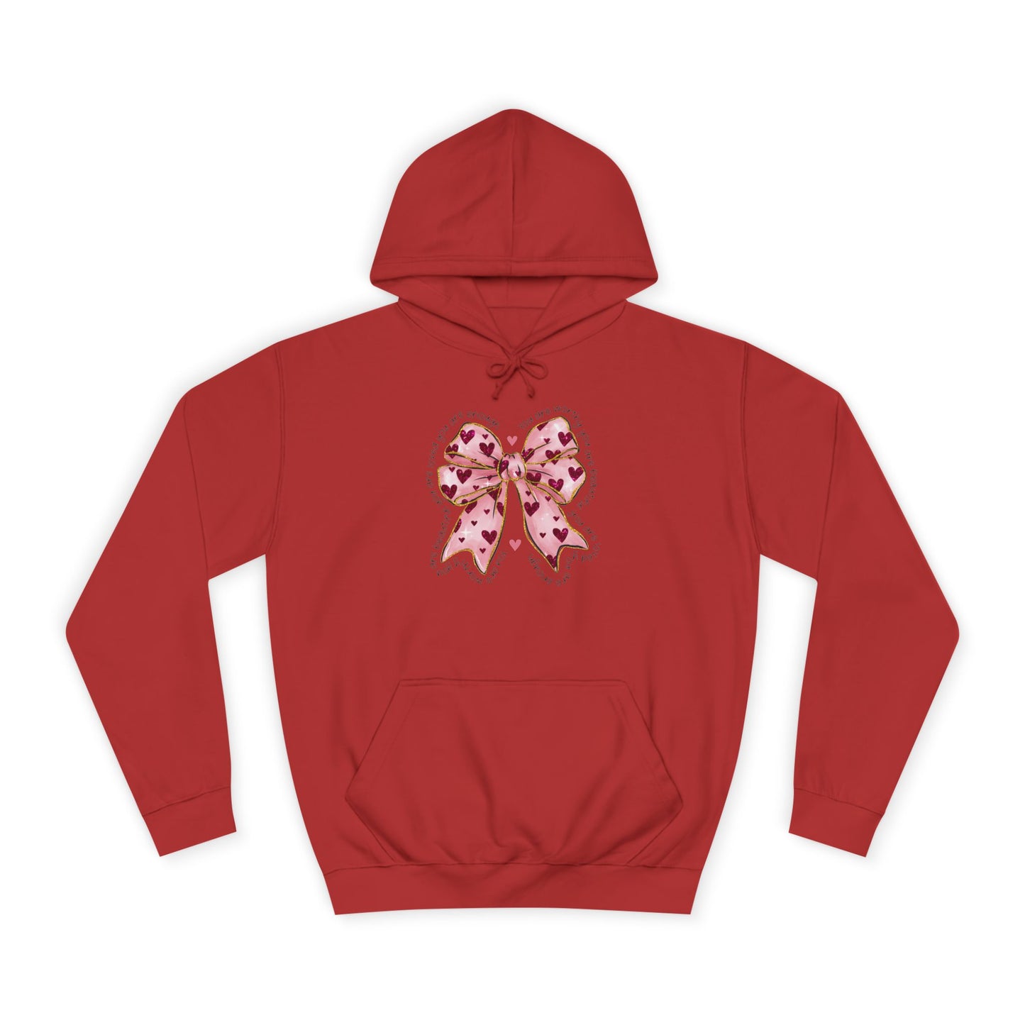 Cute Pink Bow College Hoodie - Stylish & Comfy