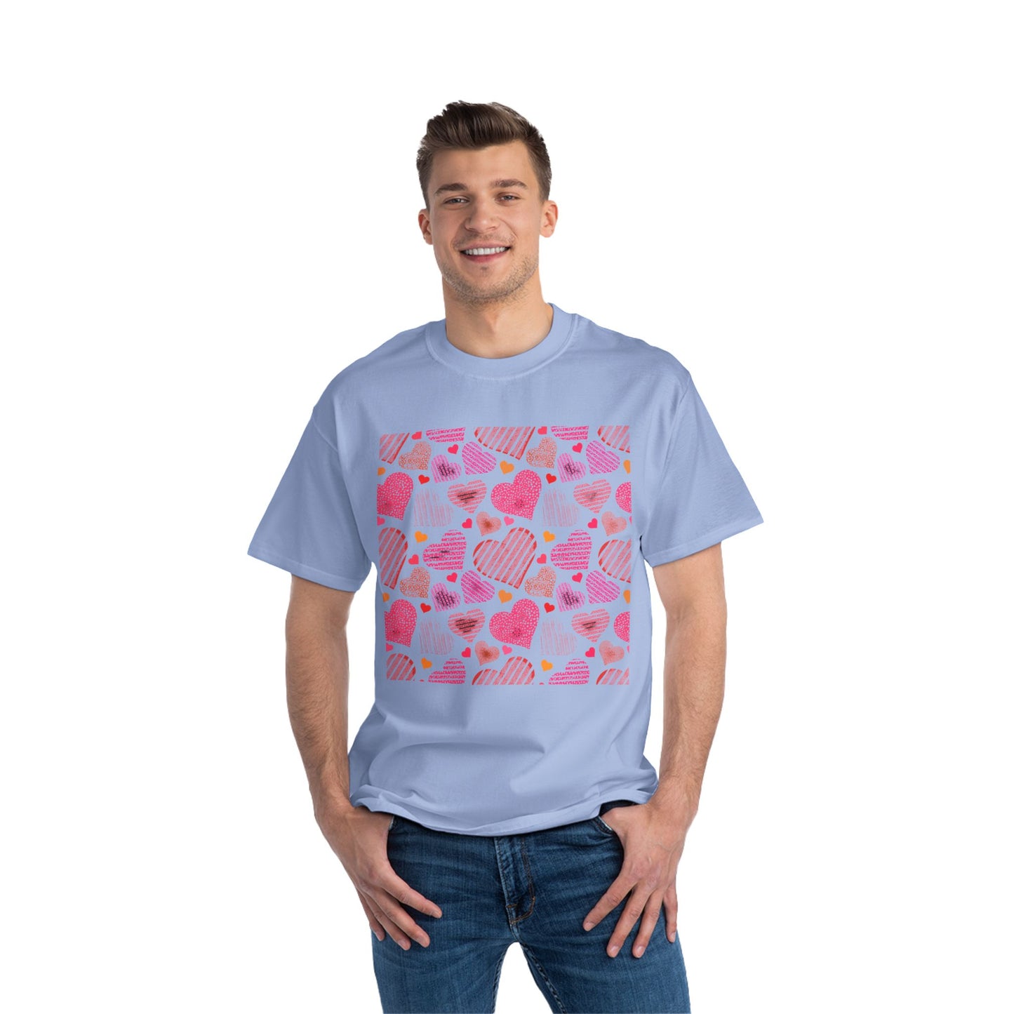 Cute Heart Pattern Short-Sleeve T-Shirt