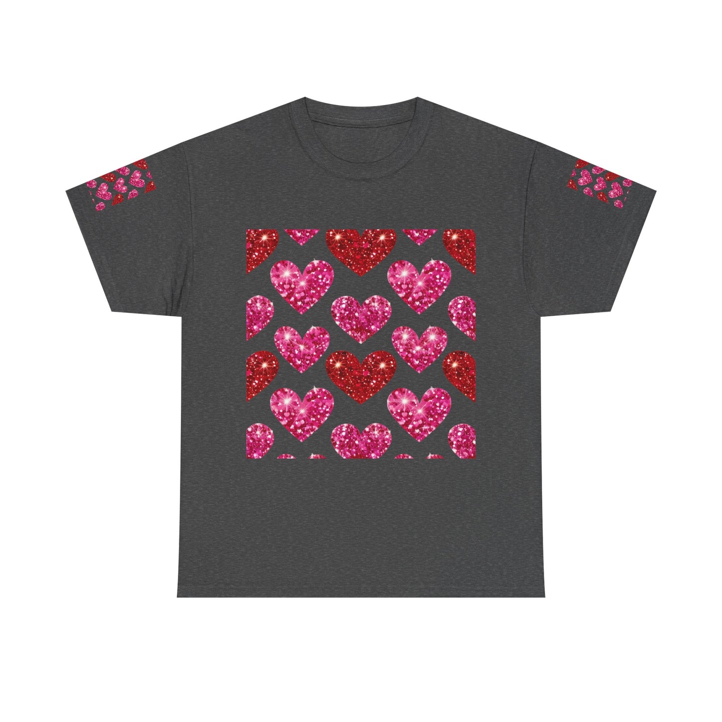 Sparkling Hearts Cotton Tee - Perfect for Valentine's Day & Love Celebrations