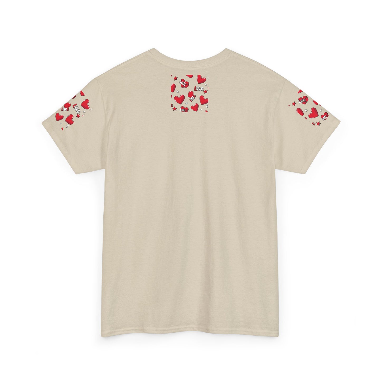Romantic Love Heart Heavy Cotton Tee - Perfect for Everyday Wear