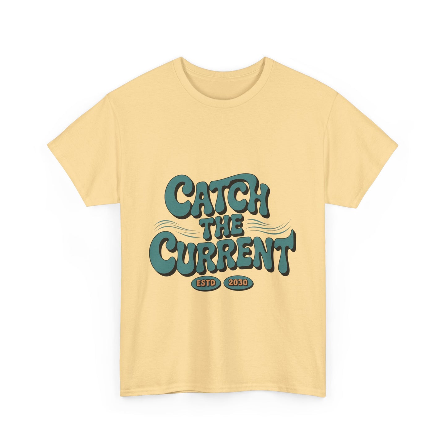 Catch the Current Tee, Relaxed Cotton T-Shirt, Beach Vibe Top, Casual Wear, Perfect Gift for Surfers, Summer Fun