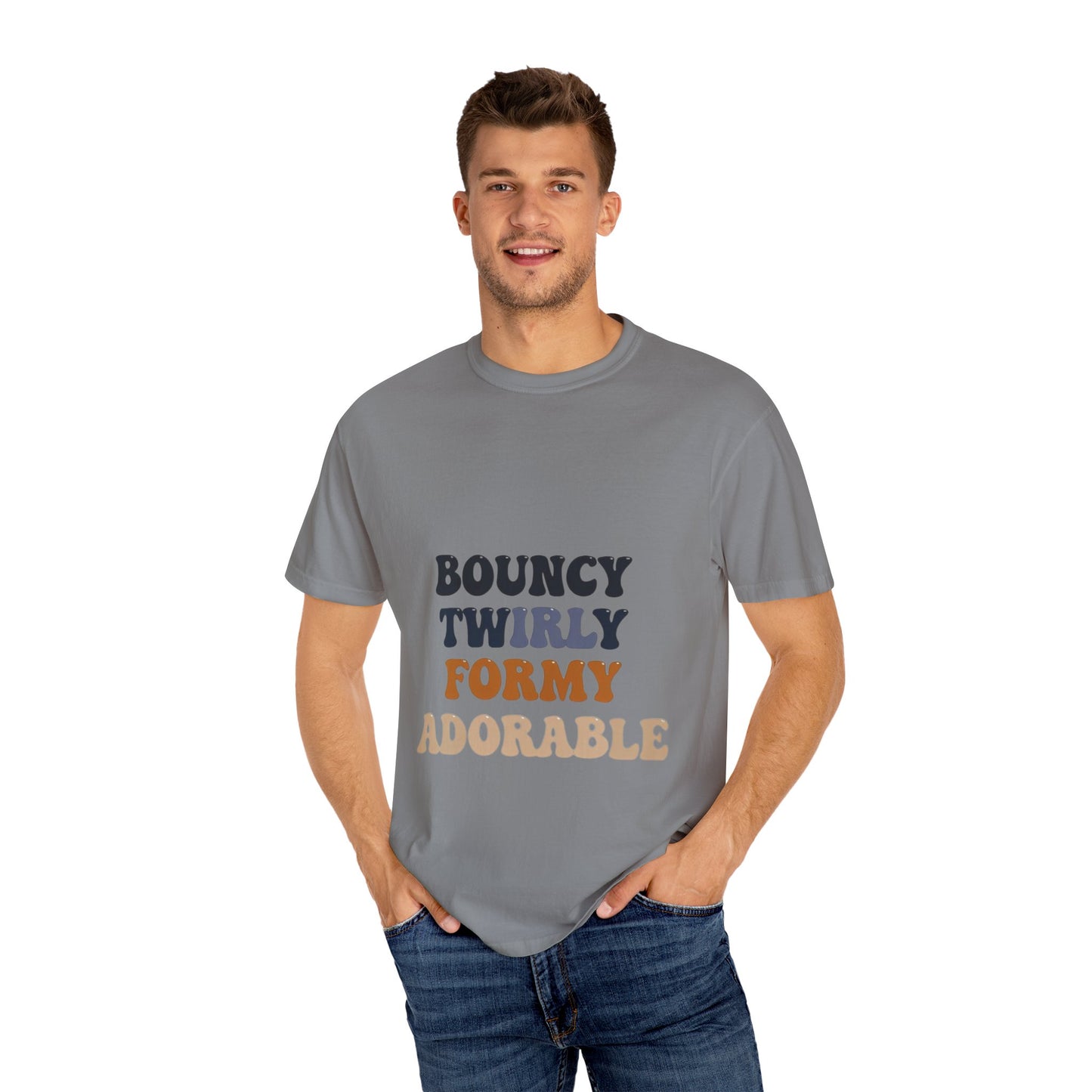 Bouncy Twirly Adorable T-Shirt – Men Garment-Dyed Tee for Fun Lovin' Souls