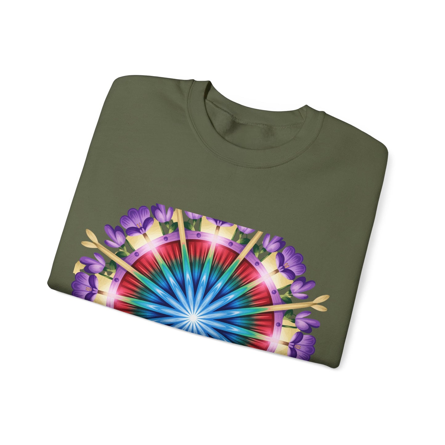 Vibrant Floral Mandala Crewneck Sweatshirt | Cozy Apparel, Stylish Gift, Casual Wear, Everyday Comfort, Botanical Design