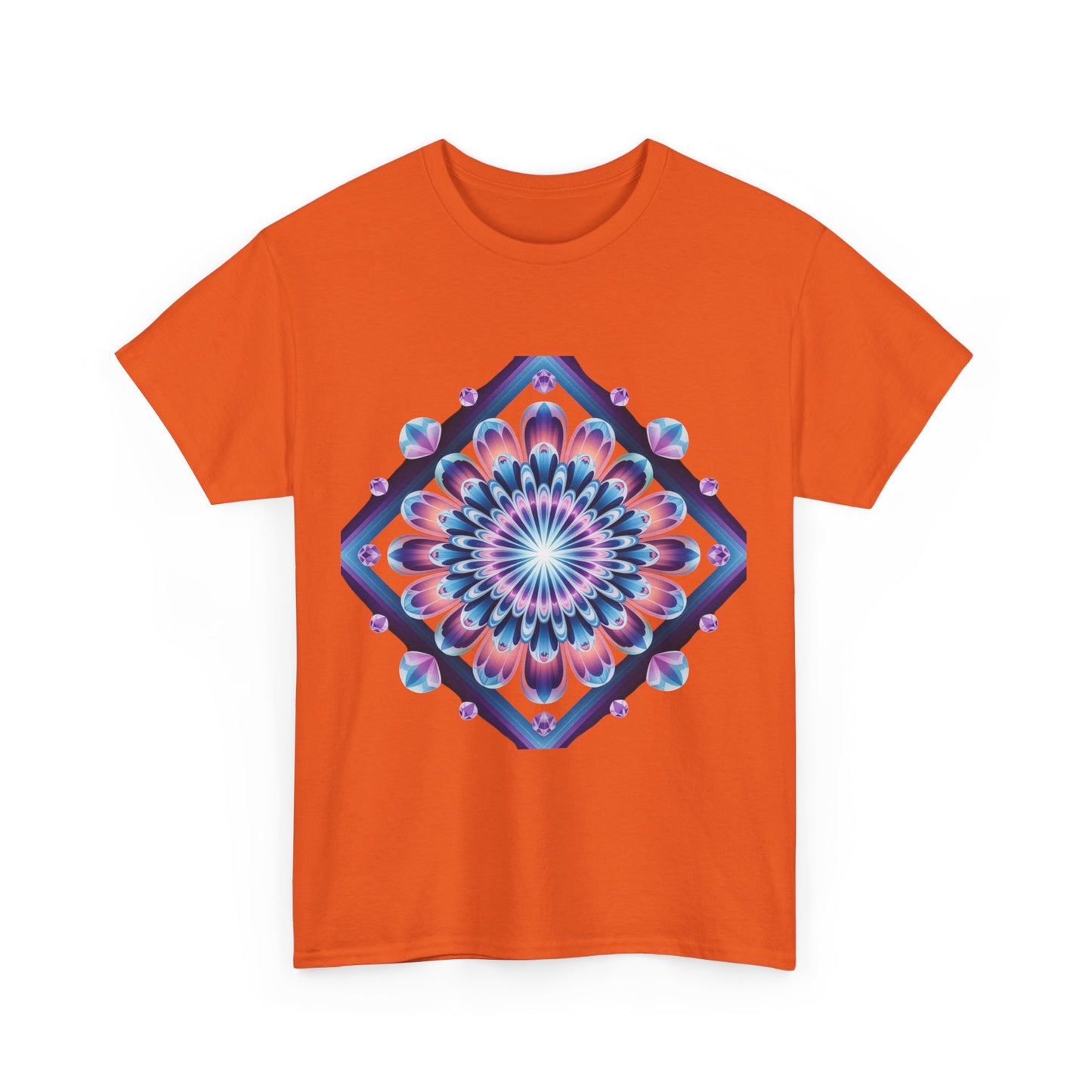 Vibrant Mandala Tee - Heavy Cotton Shirt, Bohemian Style Top, Casual Wear, Gift for Her, Festival Fashion, Summer Style