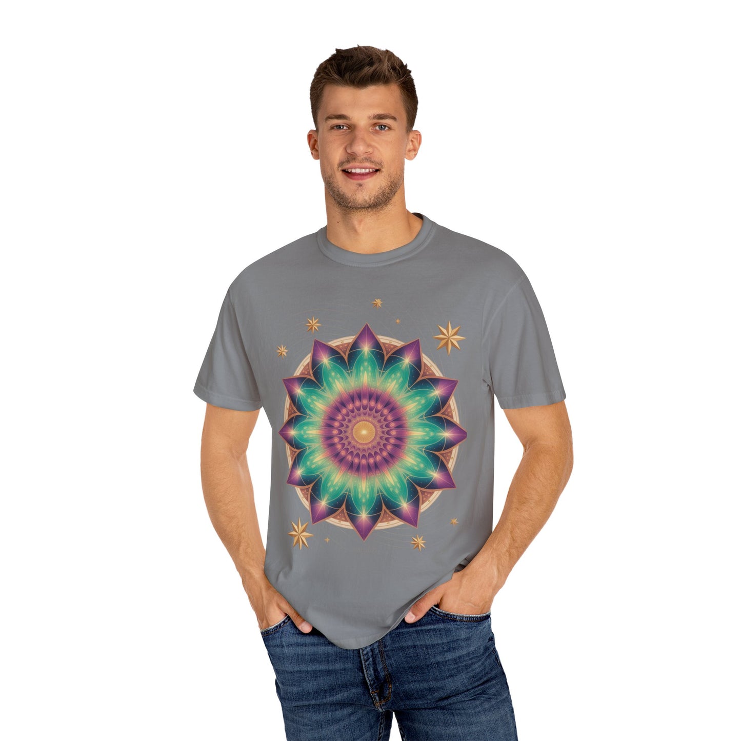 Tie-Dye Mandala T-Shirt, Spiritual Apparel, Bohemian Style Tee, Festival Wear, Eco-Friendly Fashion