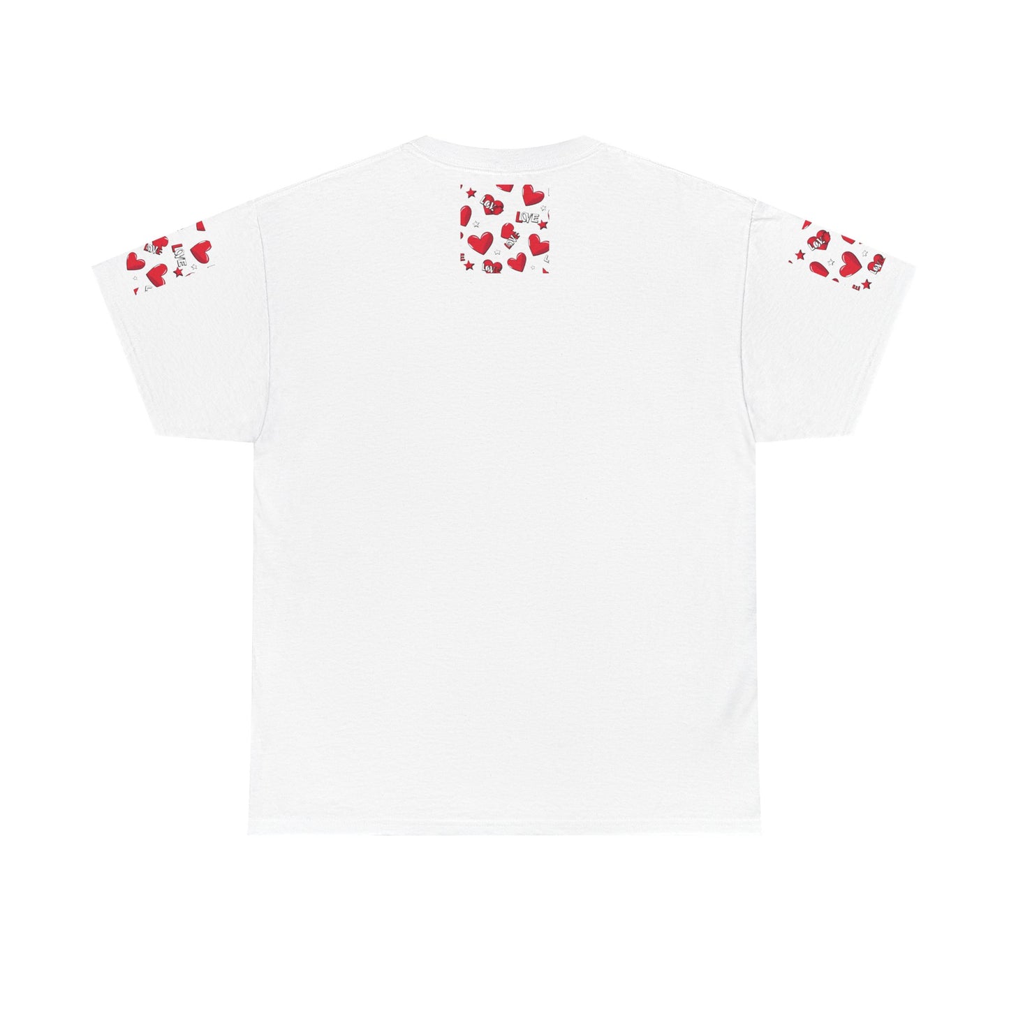 Romantic Love Heart Heavy Cotton Tee - Perfect for Everyday Wear
