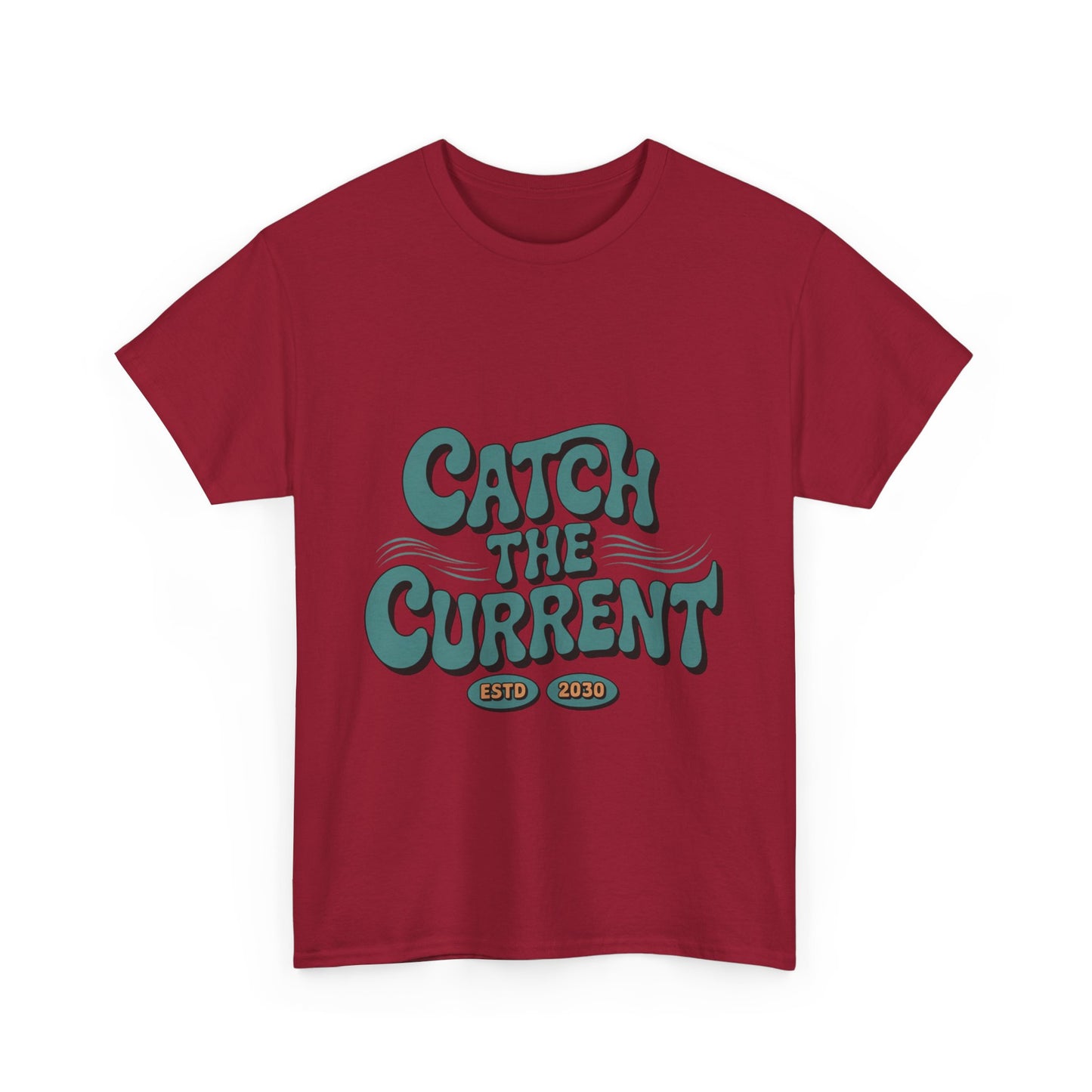 Catch the Current Tee, Relaxed Cotton T-Shirt, Beach Vibe Top, Casual Wear, Perfect Gift for Surfers, Summer Fun