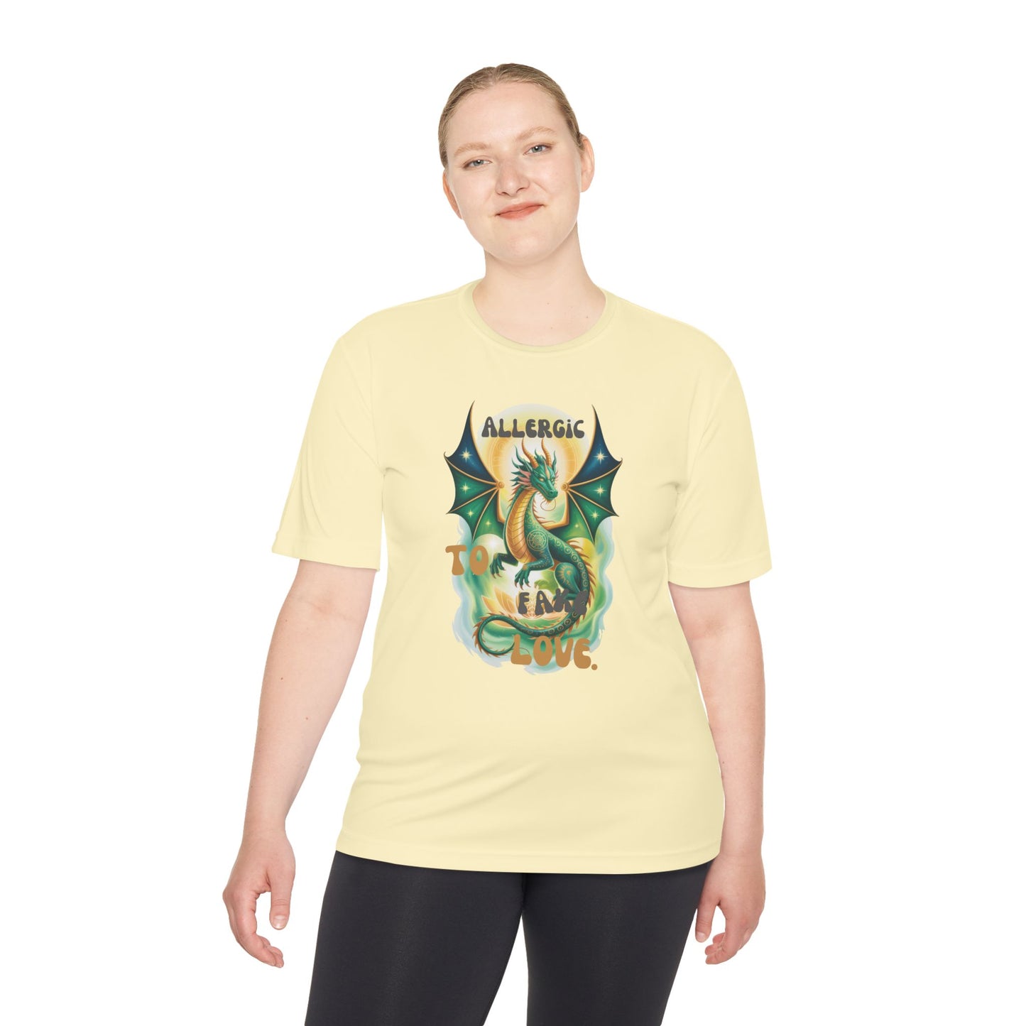 Dragon Allergy Moisture Wicking Tee, Funny T-Shirt for Allergy Awareness, Gift for Dragon Lovers, Fitness Wear, Unique Humor Tee