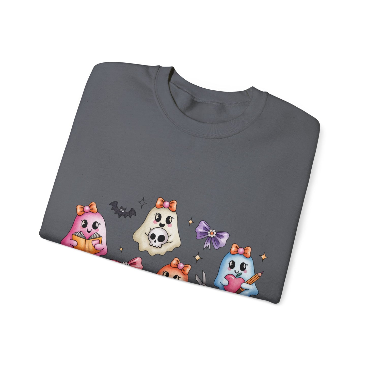 Cute Ghosts Women Crewneck Sweatshirt, Cozy Halloween Apparel, Spooky Season Outfit, Gift for Ghost Lovers, Funny Sweatshirt for Fall