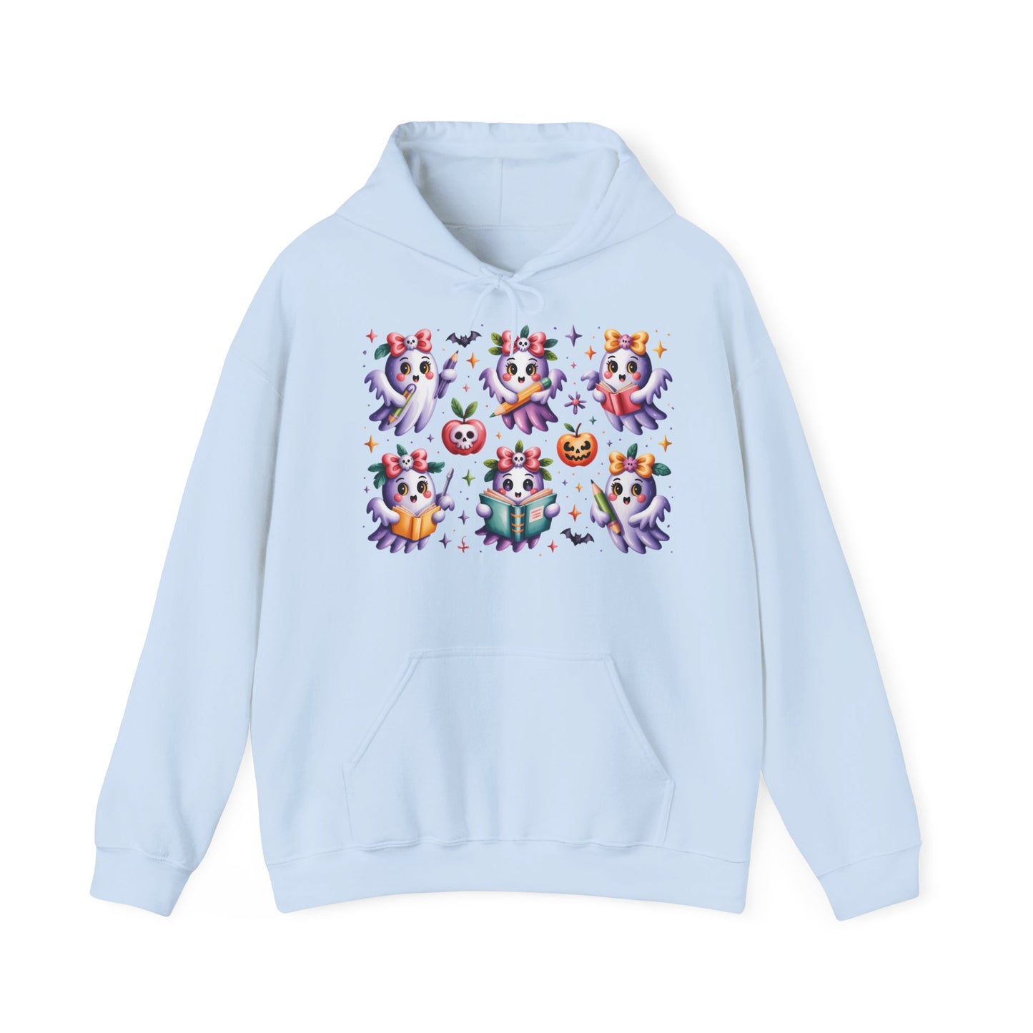 Whimsical Ghosts Halloween Hoodie, Spooky Sweatshirt, Women Cozy Pullover, Halloween Apparel, Pumpkin Decor, Ghostly Fashion