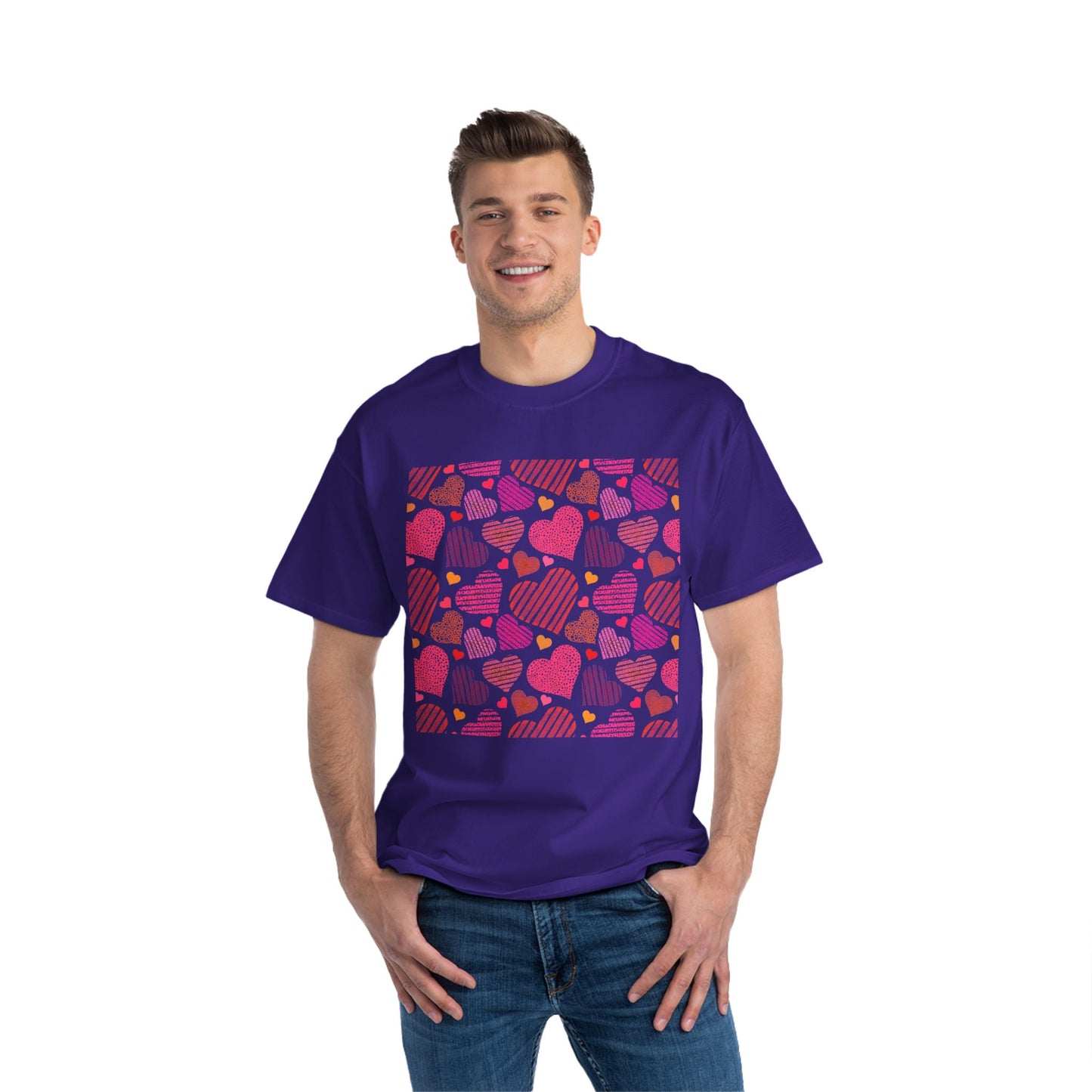 Cute Heart Pattern Short-Sleeve T-Shirt