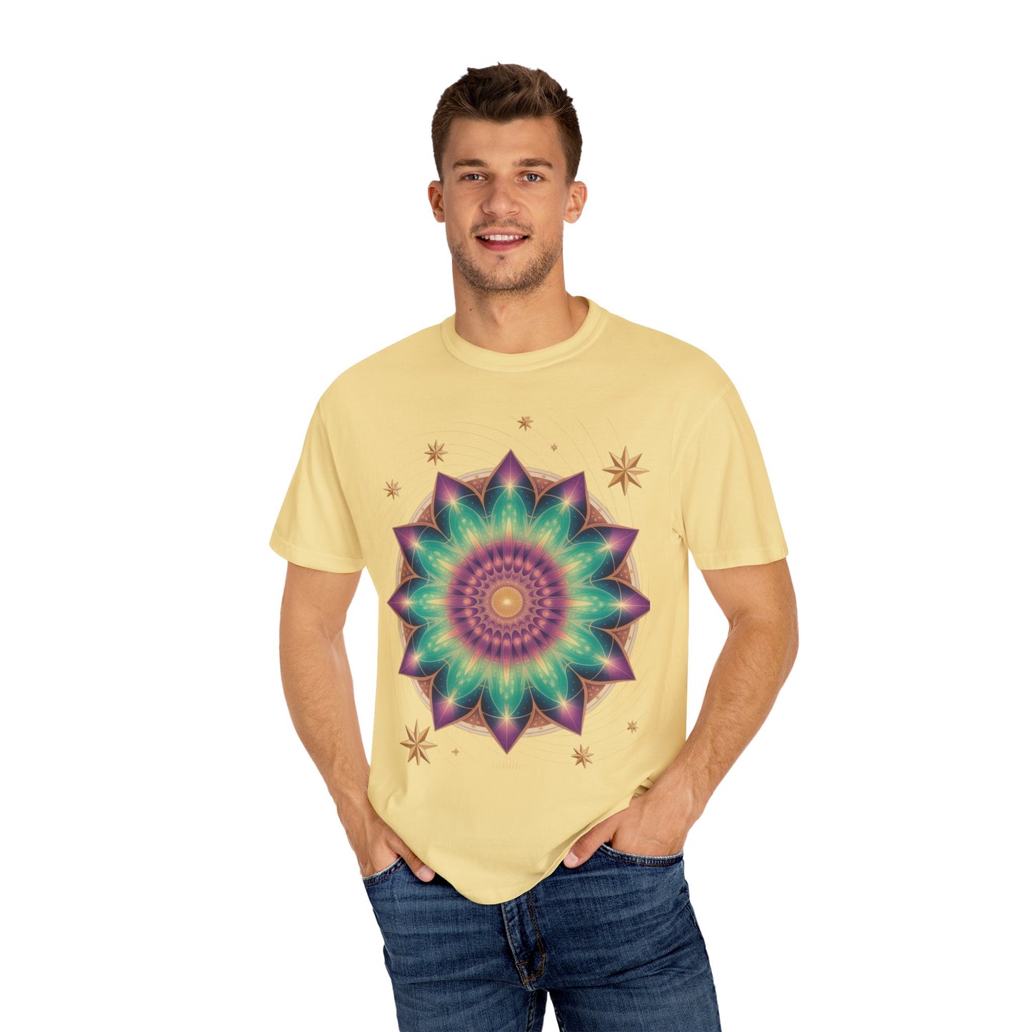 Tie-Dye Mandala T-Shirt, Spiritual Apparel, Bohemian Style Tee, Festival Wear, Eco-Friendly Fashion