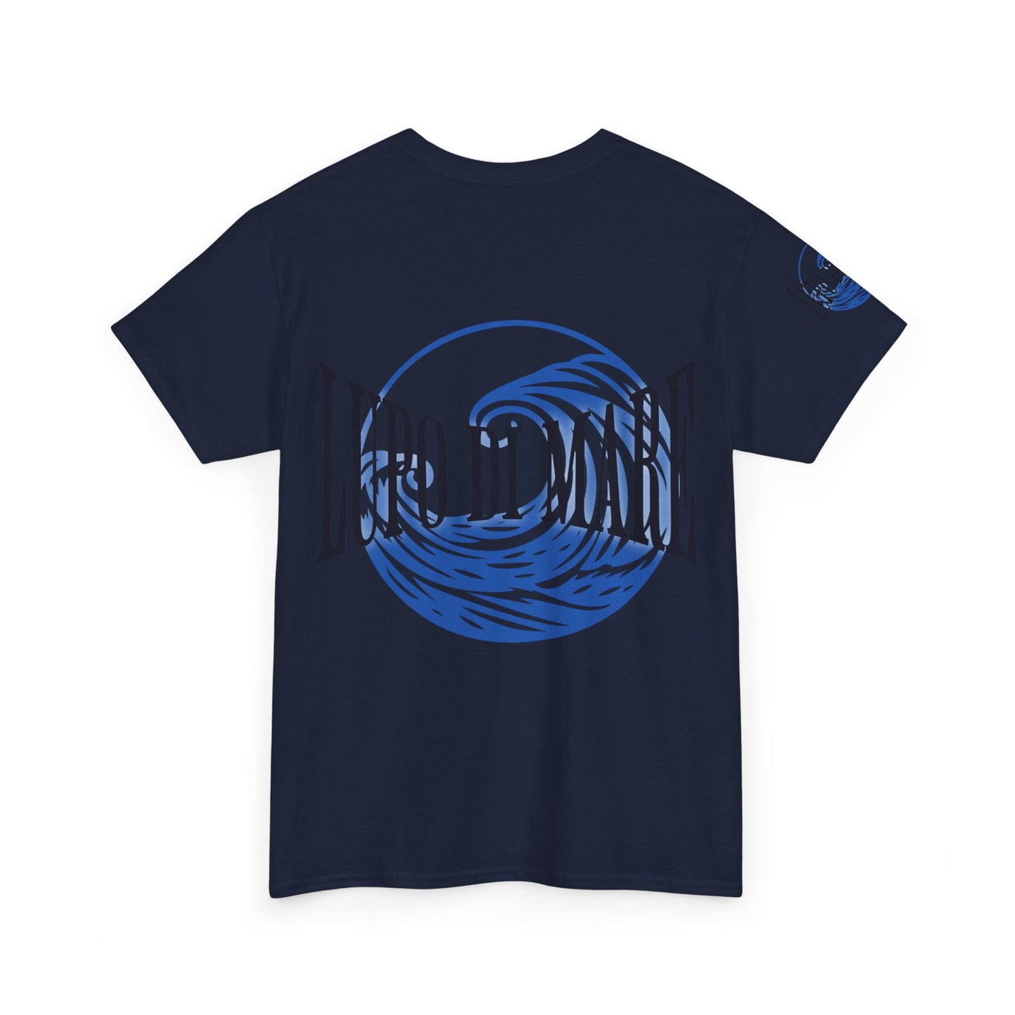 Camiseta de algodón grueso Lupo di Mare: camiseta gráfica Ocean Vibes