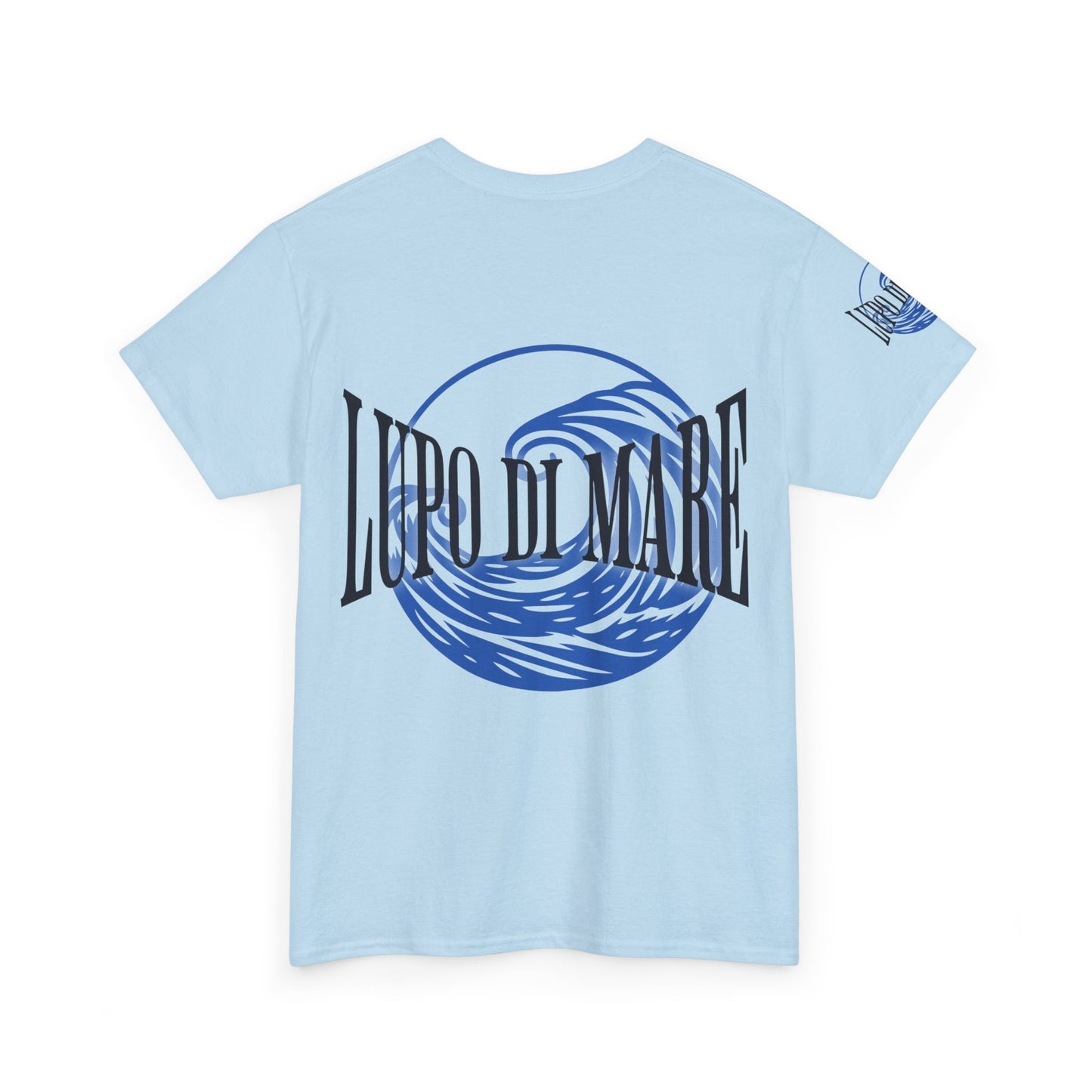 Camiseta de algodón grueso Lupo di Mare: camiseta gráfica Ocean Vibes