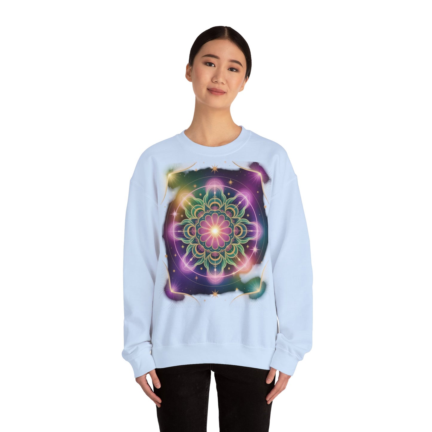 Cosmic Mandala Sweatshirt | Women's Crewneck | Soft Heavy Blend | Ideal for Cozy Nights, Meditation, Festivals, Gifts
