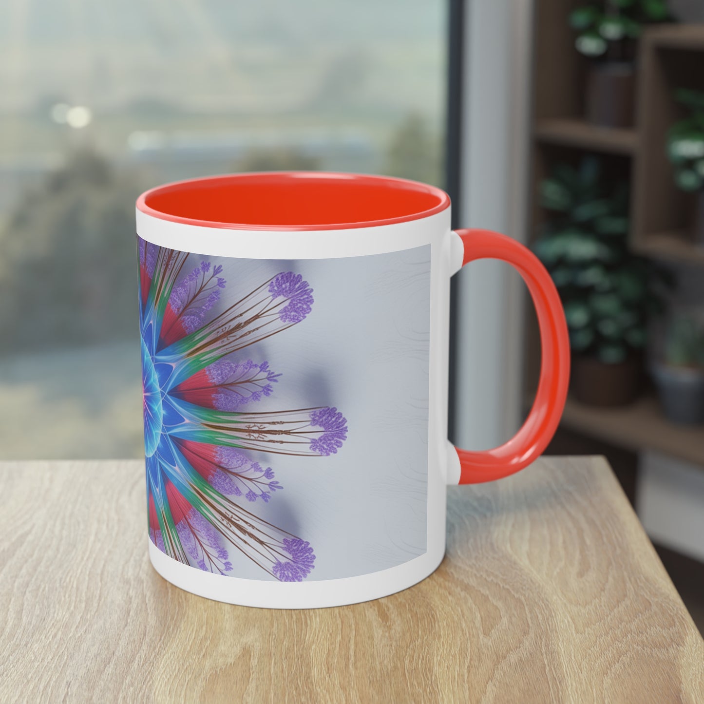 Kaleidoscope Two-Tone Coffee Mug - Vibrant Art Mug for Home & Office, Unique Gift for Coffee Lovers, Decorative Drinkware