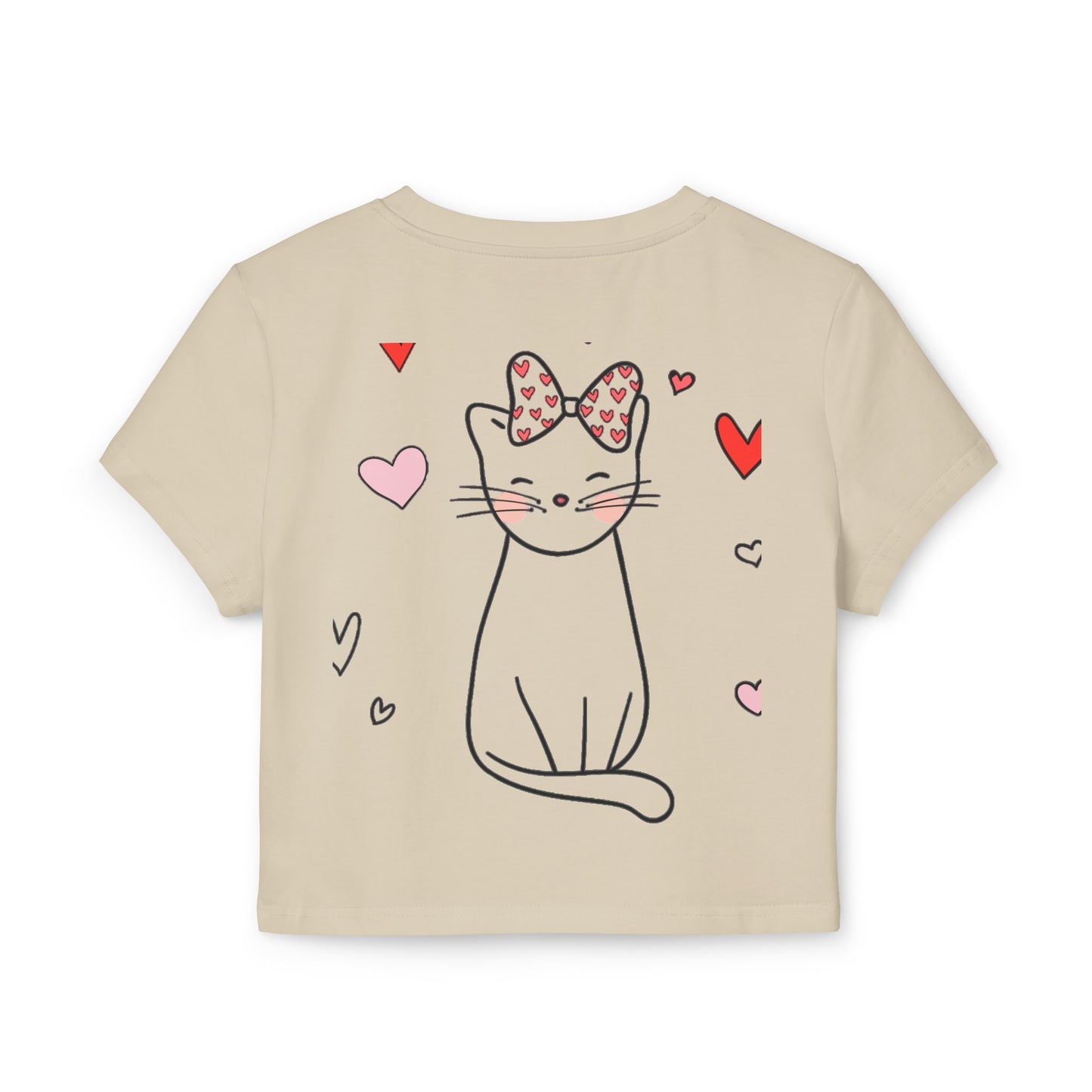Camiseta de bebé para mujer con adorable diseño de corazón y adorable gato
