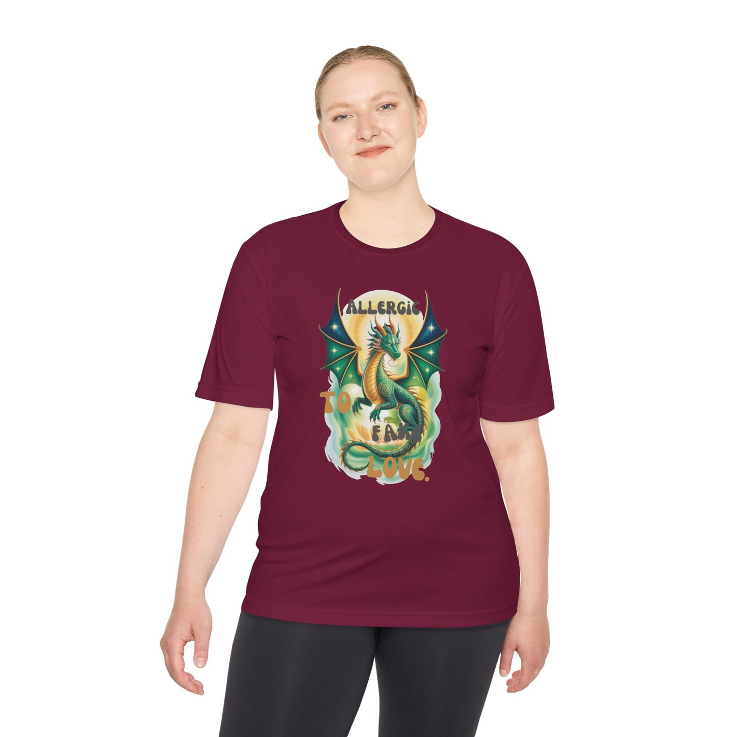 Dragon Allergy Moisture Wicking Tee, Funny T-Shirt for Allergy Awareness, Gift for Dragon Lovers, Fitness Wear, Unique Humor Tee