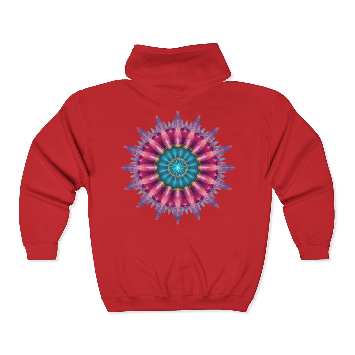 Colorful Mandala Zip-Up Hoodie for Cozy Comfort, Women's Fashion, Festival Wear, Holiday Gift, Art-Inspired Outerwear